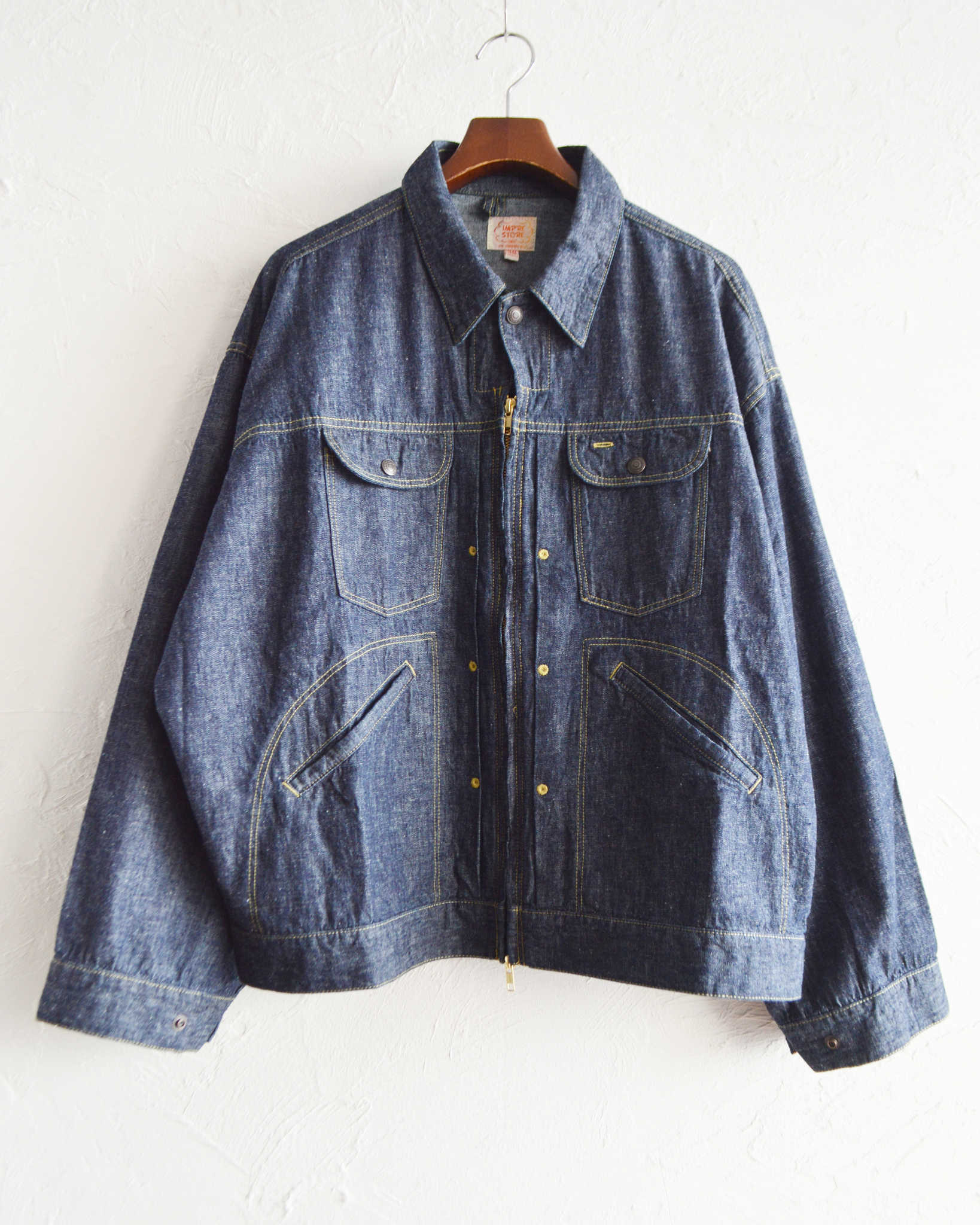 IMPRESTORE インプレストア / Ginny ジニー | 6.5ozZIP JACKET 6.5オンスジップジャケット (BLUE DENIM ONE WASH ブルーデニムワンウォッシュ)
