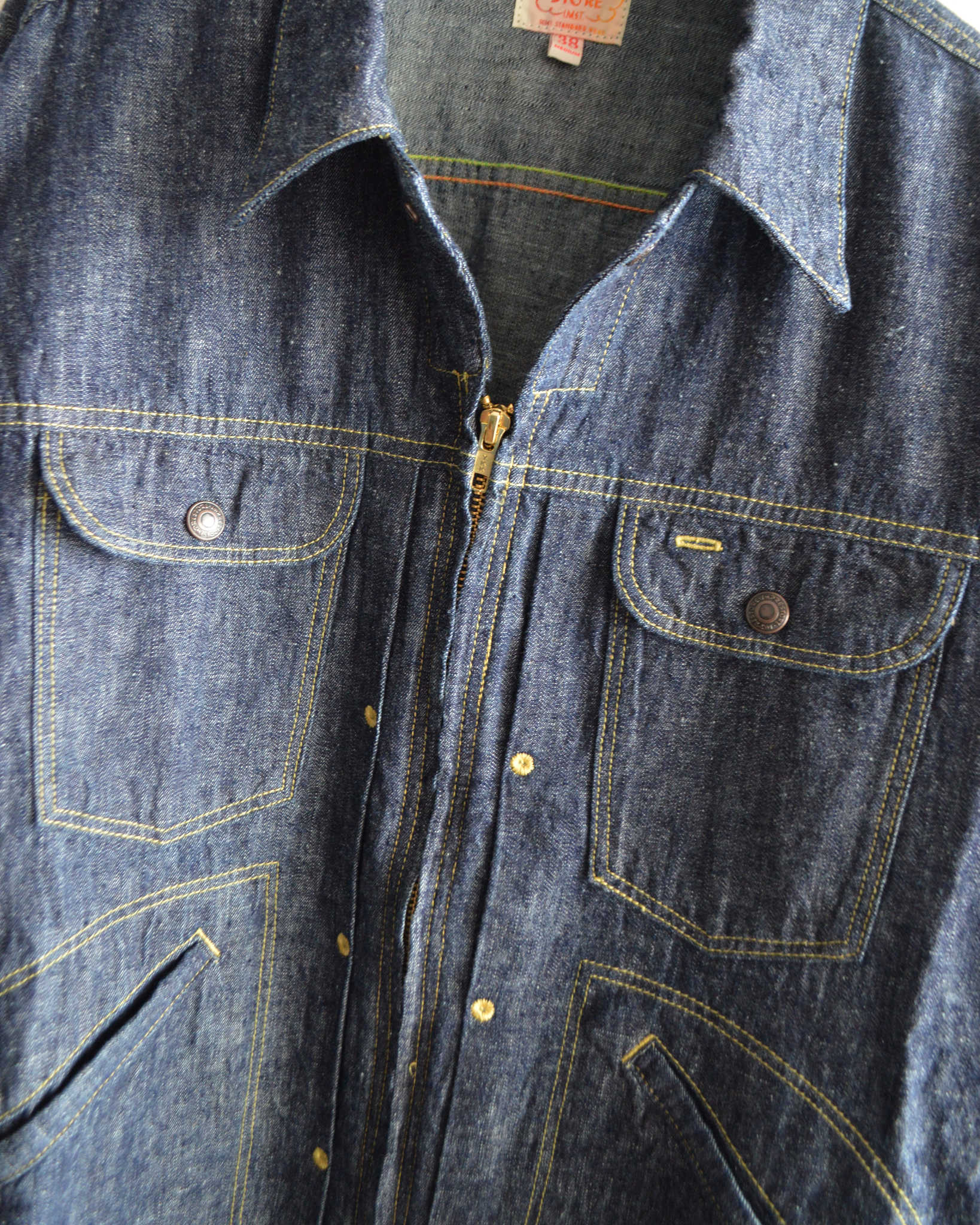 IMPRESTORE インプレストア / Ginny ジニー | 6.5ozZIP JACKET 6.5オンスジップジャケット (BLUE DENIM ONE WASH ブルーデニムワンウォッシュ)