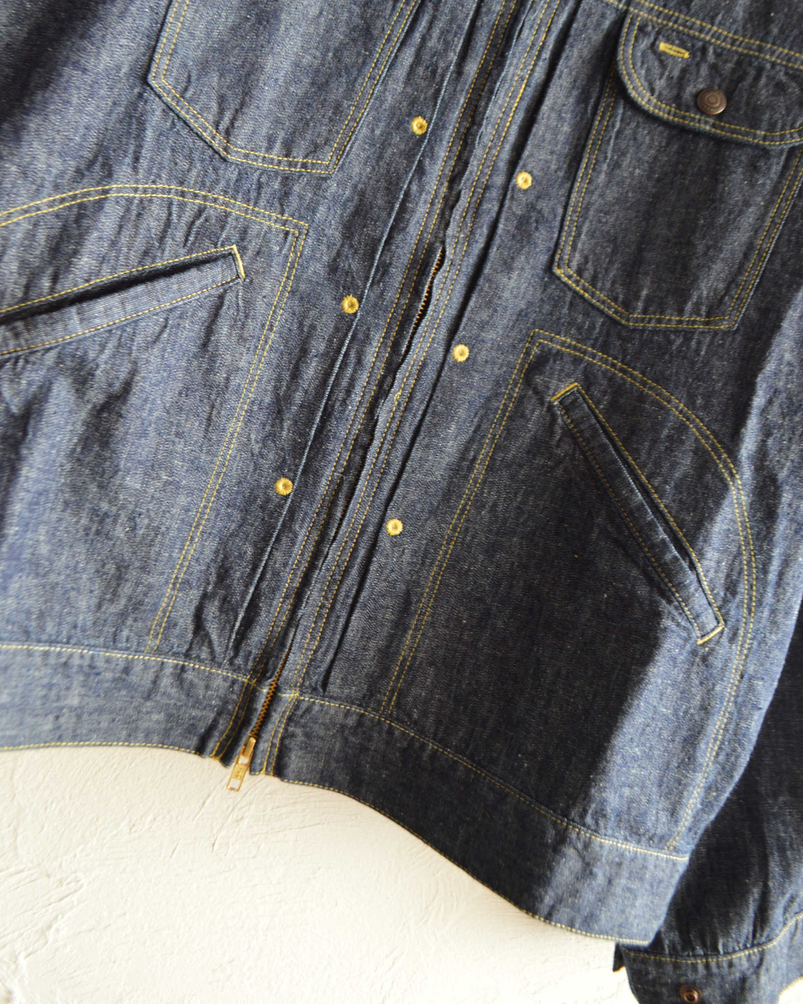 IMPRESTORE インプレストア / Ginny ジニー | 6.5ozZIP JACKET 6.5オンスジップジャケット (BLUE DENIM ONE WASH ブルーデニムワンウォッシュ)