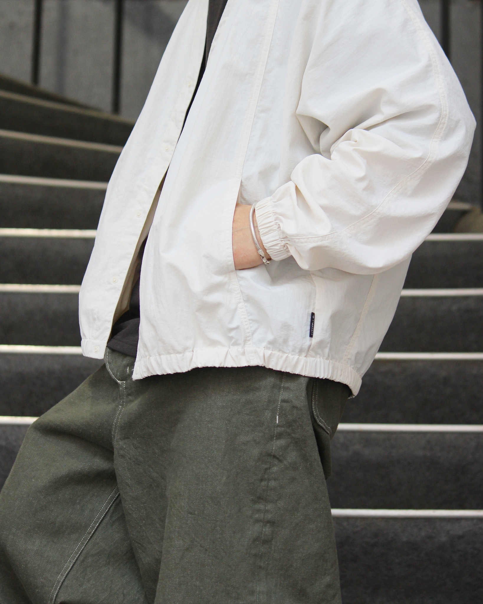 AXESQUIN アクシーズクイーン / CLASSIC WIND CARDIGAN LT クラシックウィンドカーディガンライト (WHITE ホワイト)