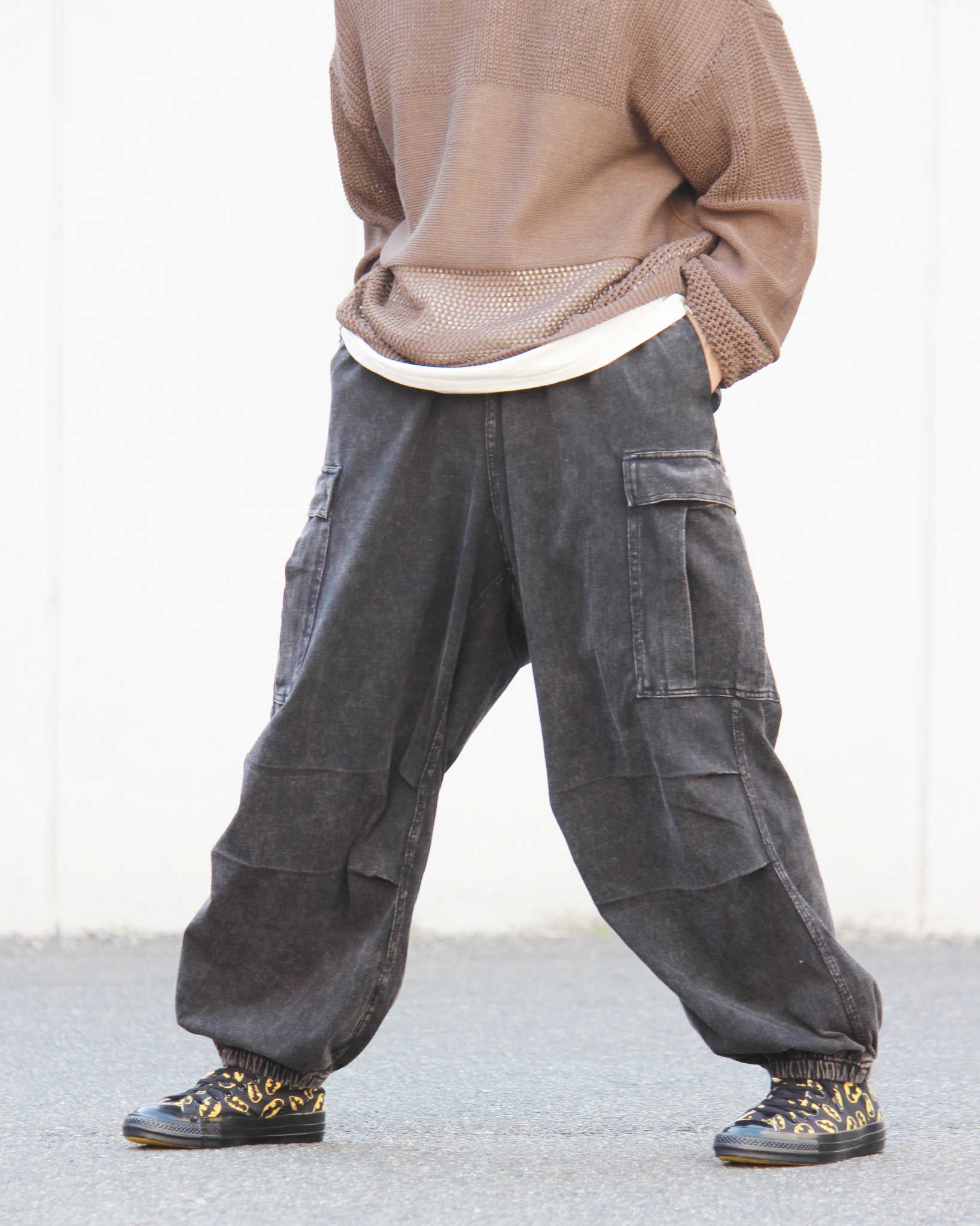 IMPRESTORE インプレストア / RANDY t-cloth V.D ランディー | Easy Trousers イージートラウザーズ (FADED BLACK フェイデットブラック)