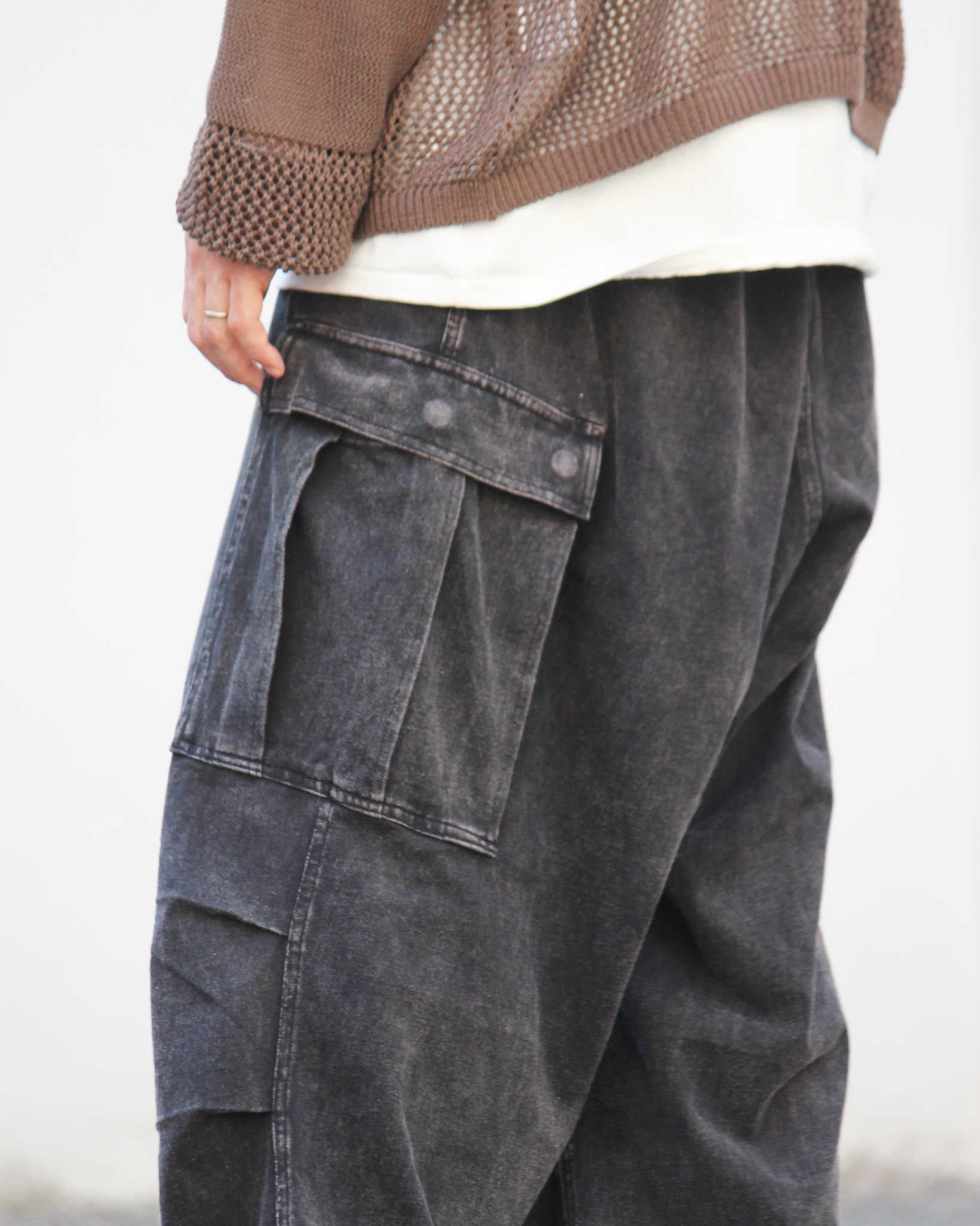 IMPRESTORE インプレストア / RANDY t-cloth V.D ランディー | Easy Trousers イージートラウザーズ (FADED BLACK フェイデットブラック)