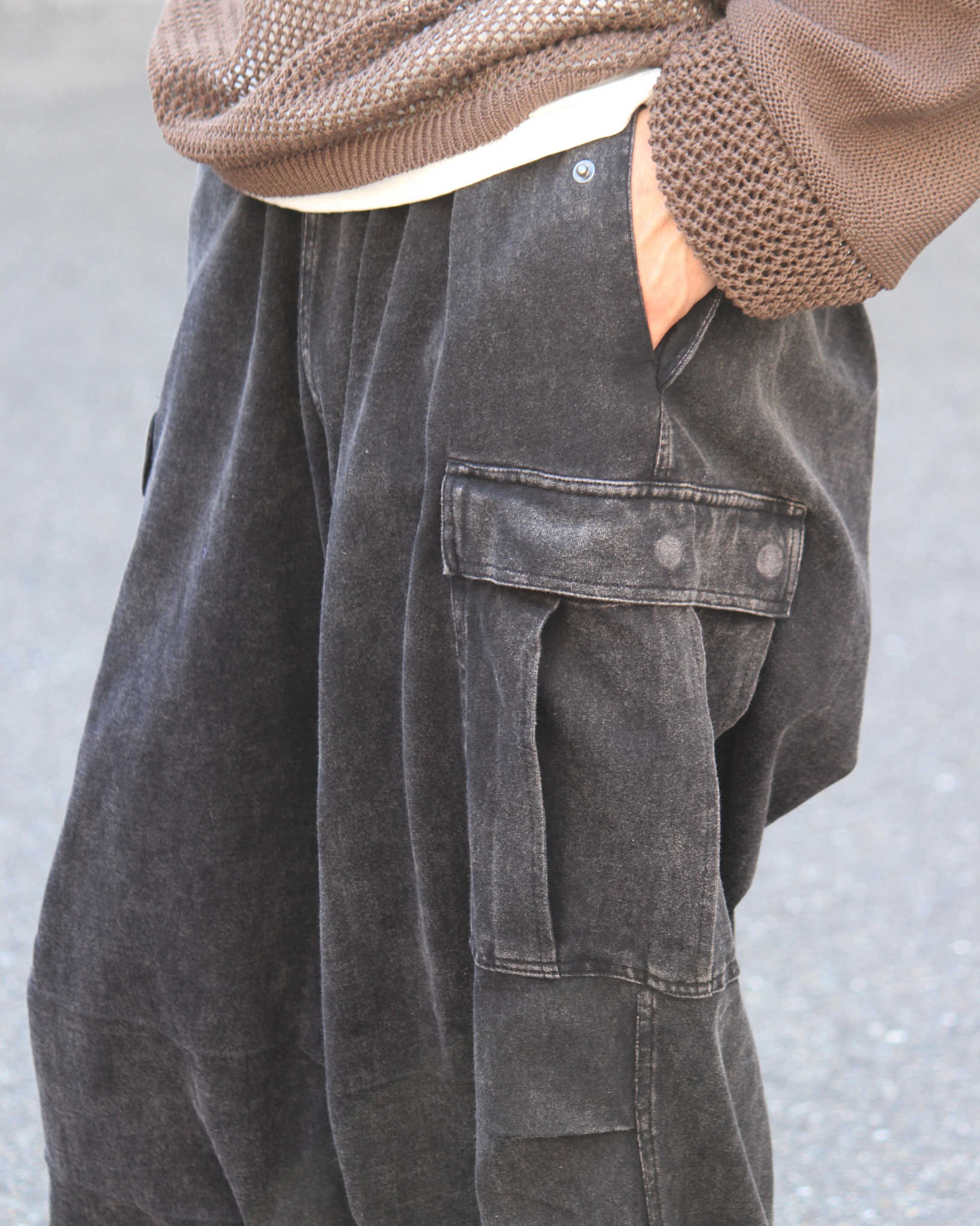 IMPRESTORE インプレストア / RANDY t-cloth V.D ランディー | Easy Trousers イージートラウザーズ (FADED BLACK フェイデットブラック)