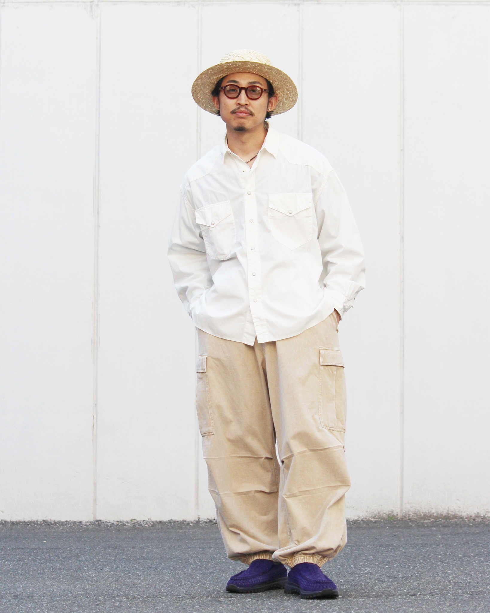 IMPRESTORE インプレストア / RANDY t-cloth V.D ランディー | Easy Trousers イージートラウザーズ (FADED IVORY フェイデットアイボリー)
