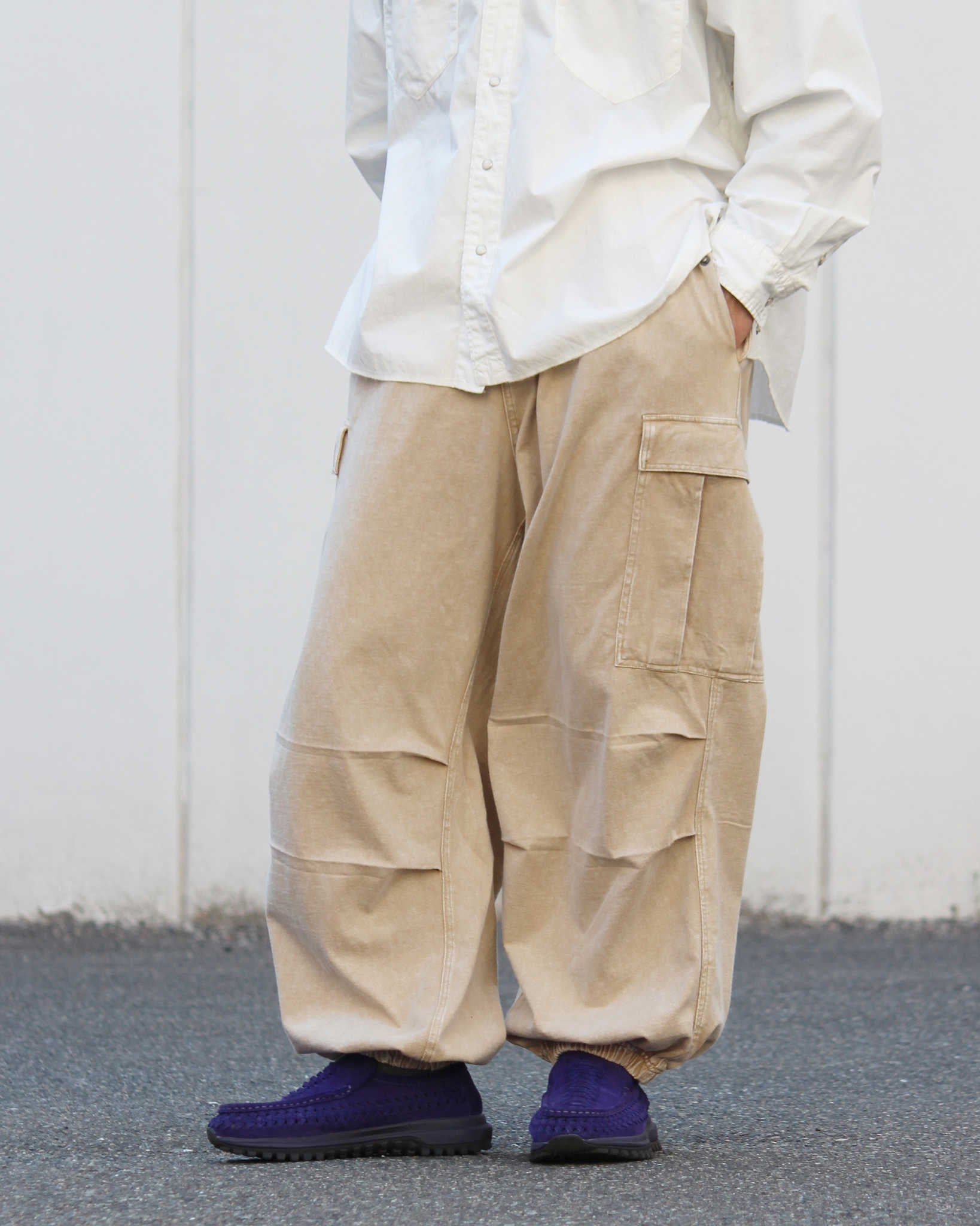 IMPRESTORE インプレストア / RANDY t-cloth V.D ランディー | Easy Trousers イージートラウザーズ (FADED IVORY フェイデットアイボリー)