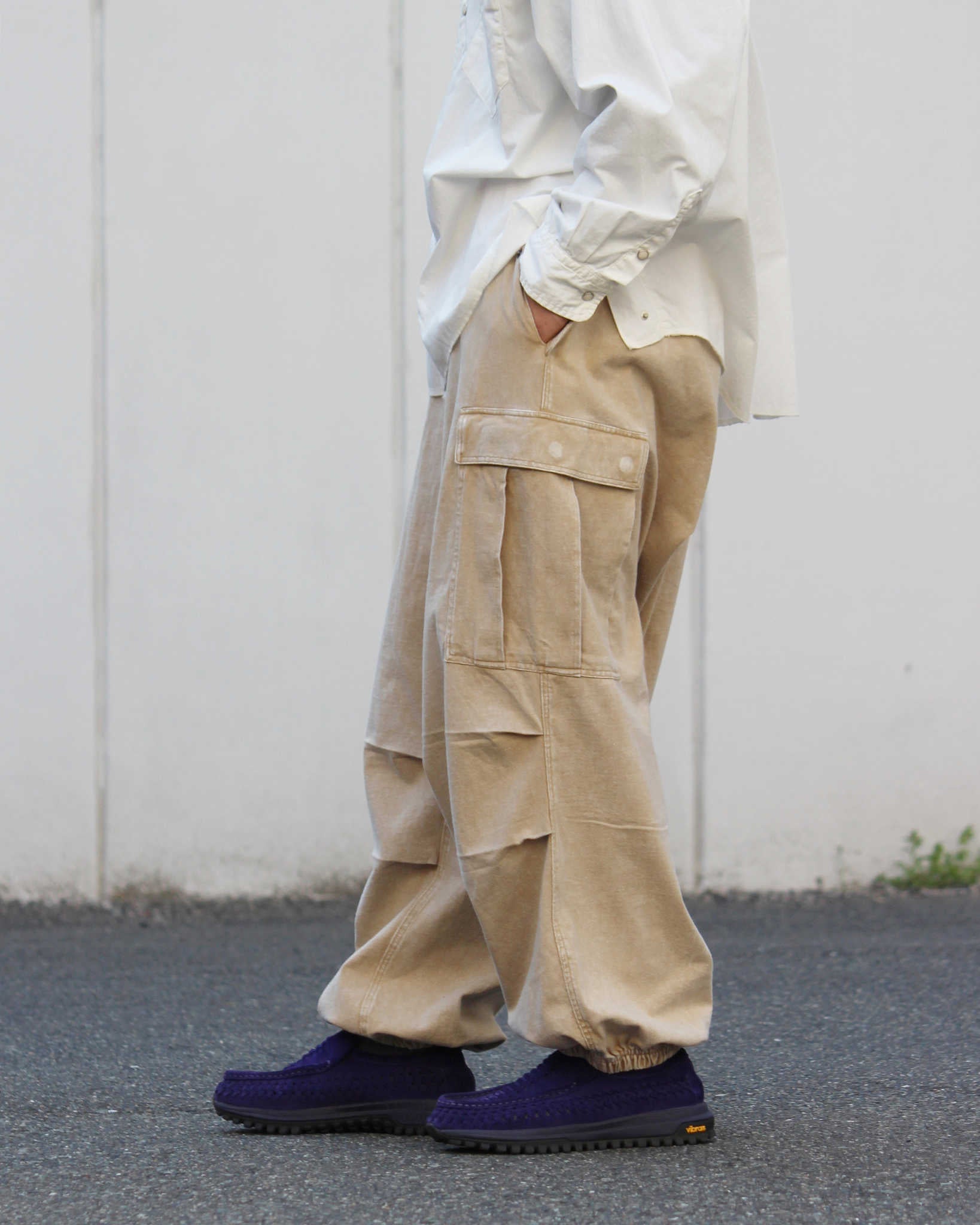 IMPRESTORE インプレストア / RANDY t-cloth V.D ランディー | Easy Trousers イージートラウザーズ (FADED IVORY フェイデットアイボリー)