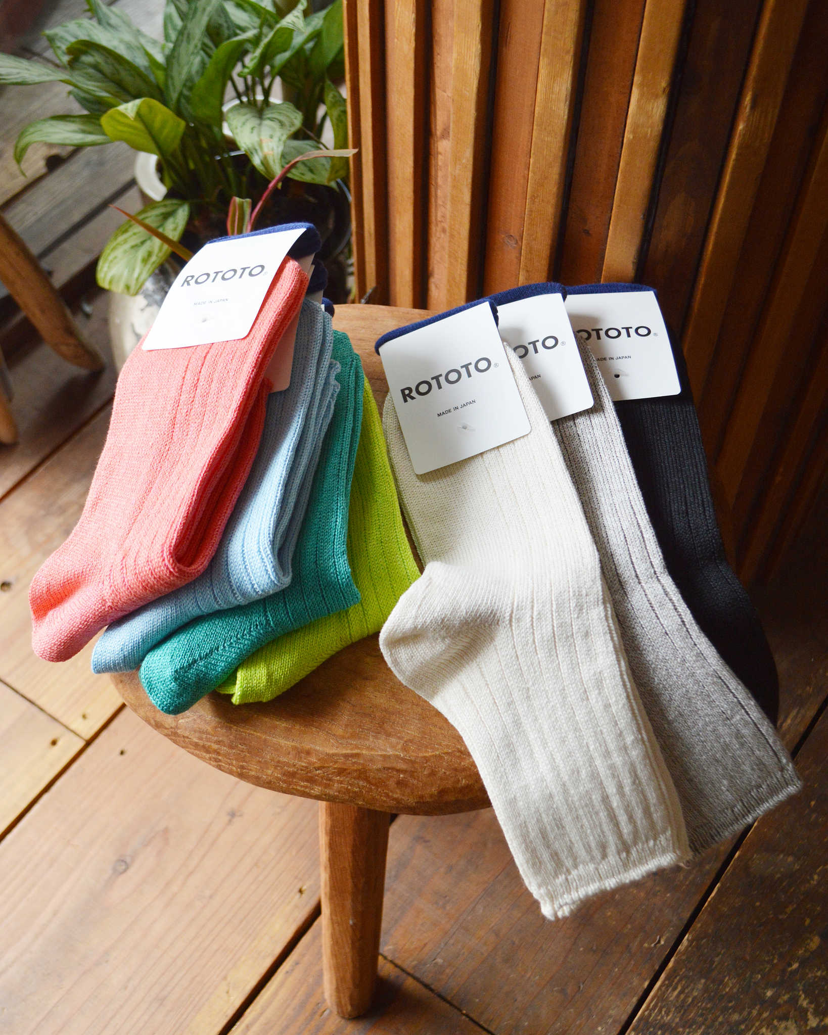 ROTOTO ロトト / LINEN COTTON RIBBED ANKLE SOCKS リネンリブドアンクルソックス