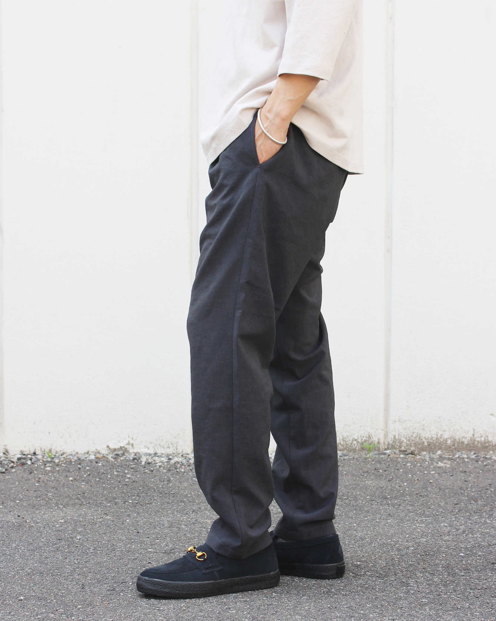 LAMOND ラモンド / SHARI PANTS シャリパンツ (CHAMBRAY BLACK シャンブレーブラック)