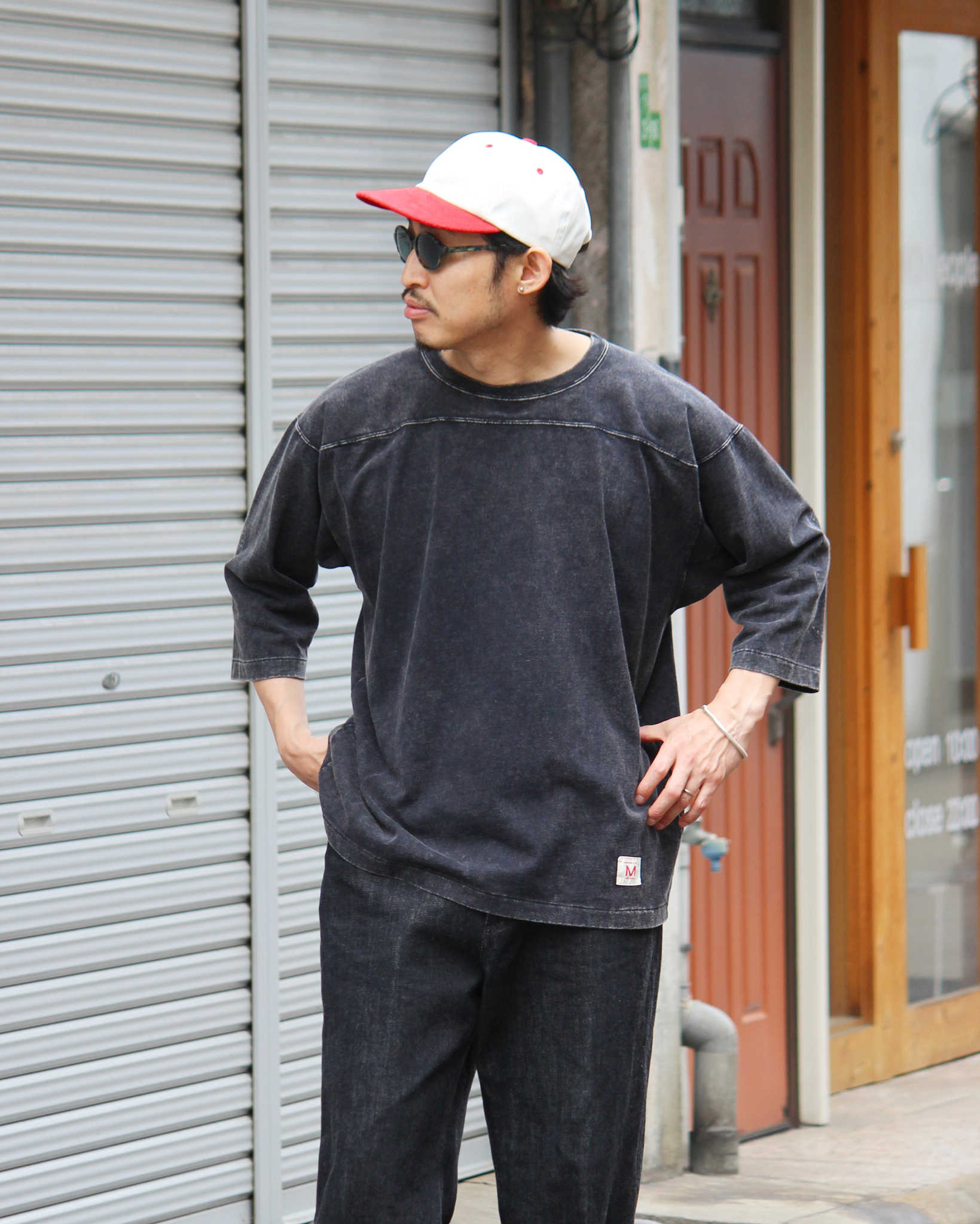 IMPRESTORE インプレストア / Sonya t-clote V.D ソンヤ | Football Half sleeve フットボールハーフスリーブ (FADED BLACK フェーデットブラック)