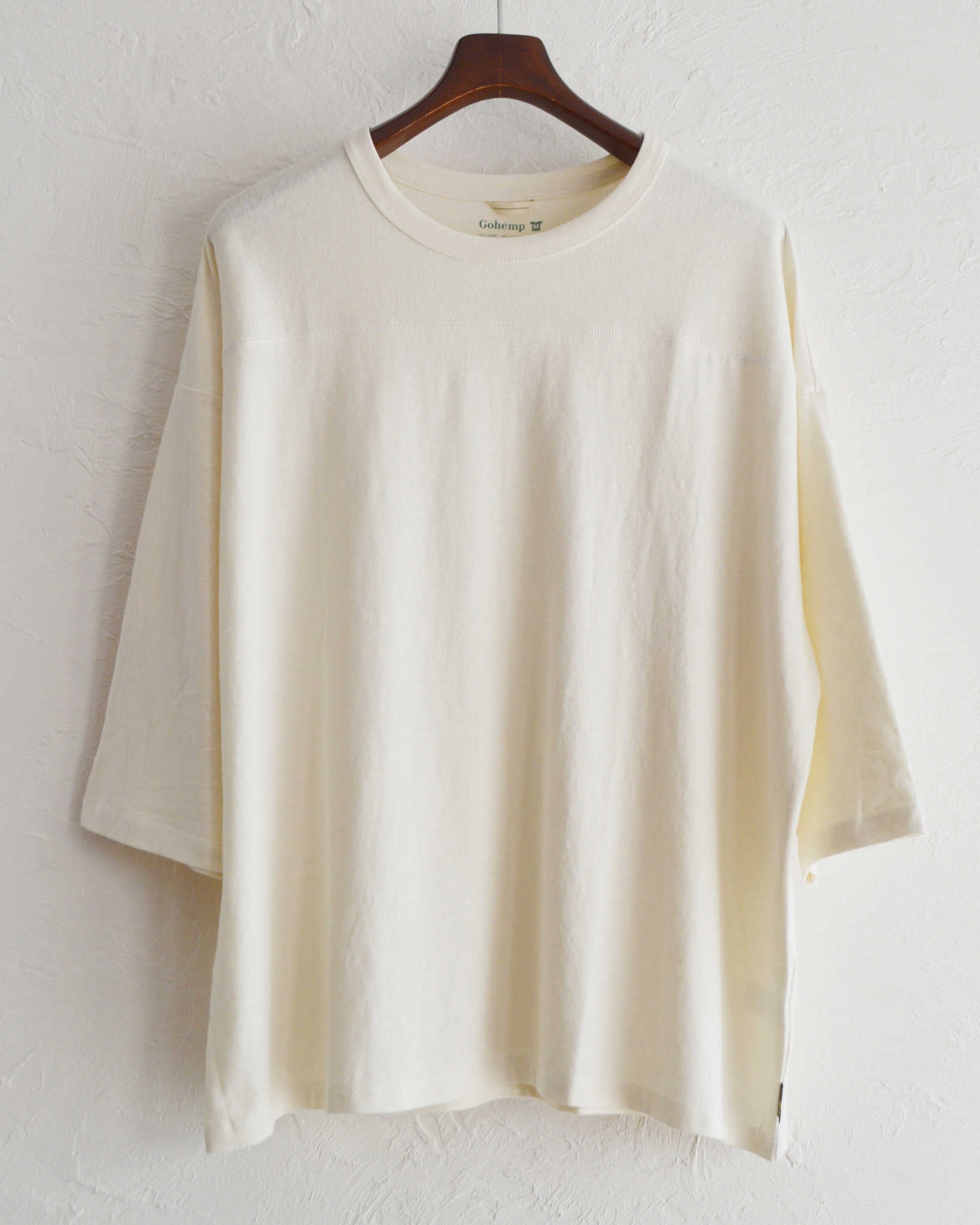 GOHEMP ゴーヘンプ / WIDE FOOTBALL TEE ワイドフットボールTEE (NATURAL ナチュラル)