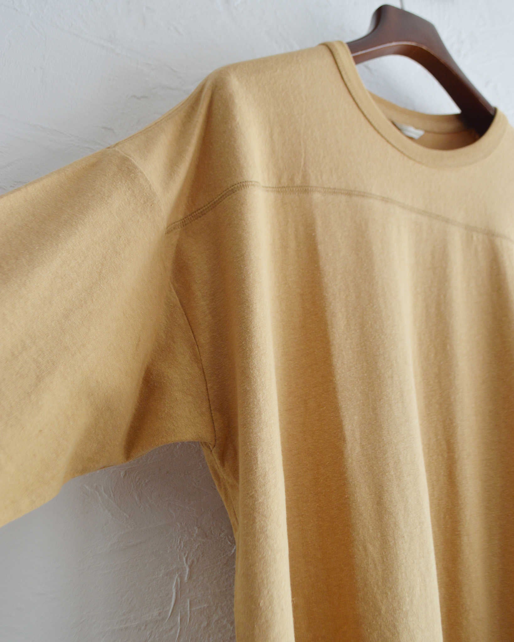 GOHEMP ゴーヘンプ / WIDE FOOTBALL TEE ワイドフットボールTEE (HONEY YELLOW ハニーイエロー)