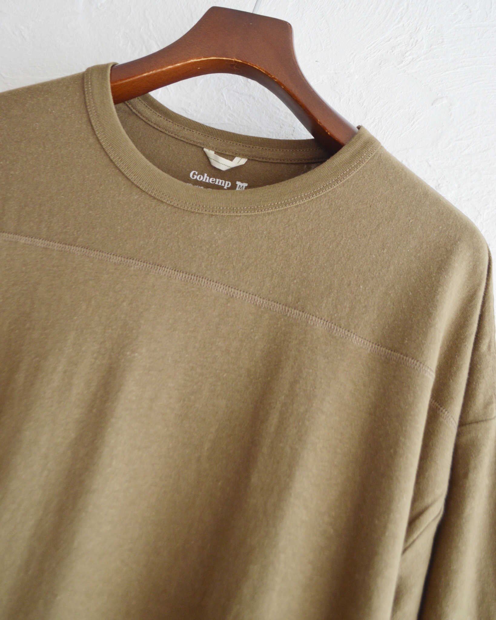 GOHEMP ゴーヘンプ / WIDE FOOTBALL TEE ワイドフットボールTEE (SADDLE BROWN サドルブラウン)