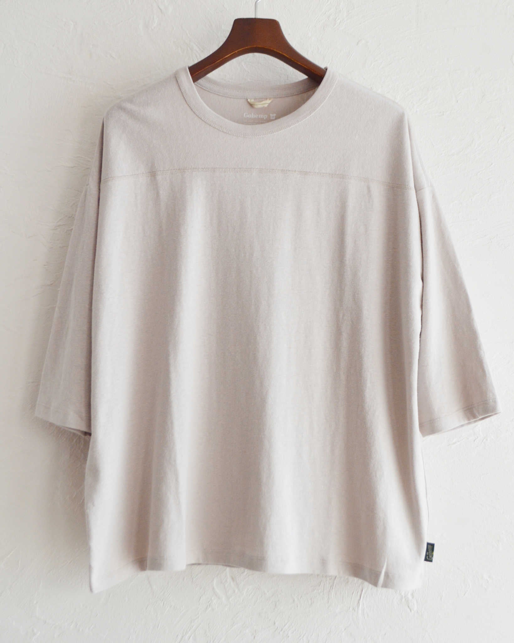 GOHEMP ゴーヘンプ / WIDE FOOTBALL TEE ワイドフットボールTEE (DOLPHIN GRAY ドルフィングレー)