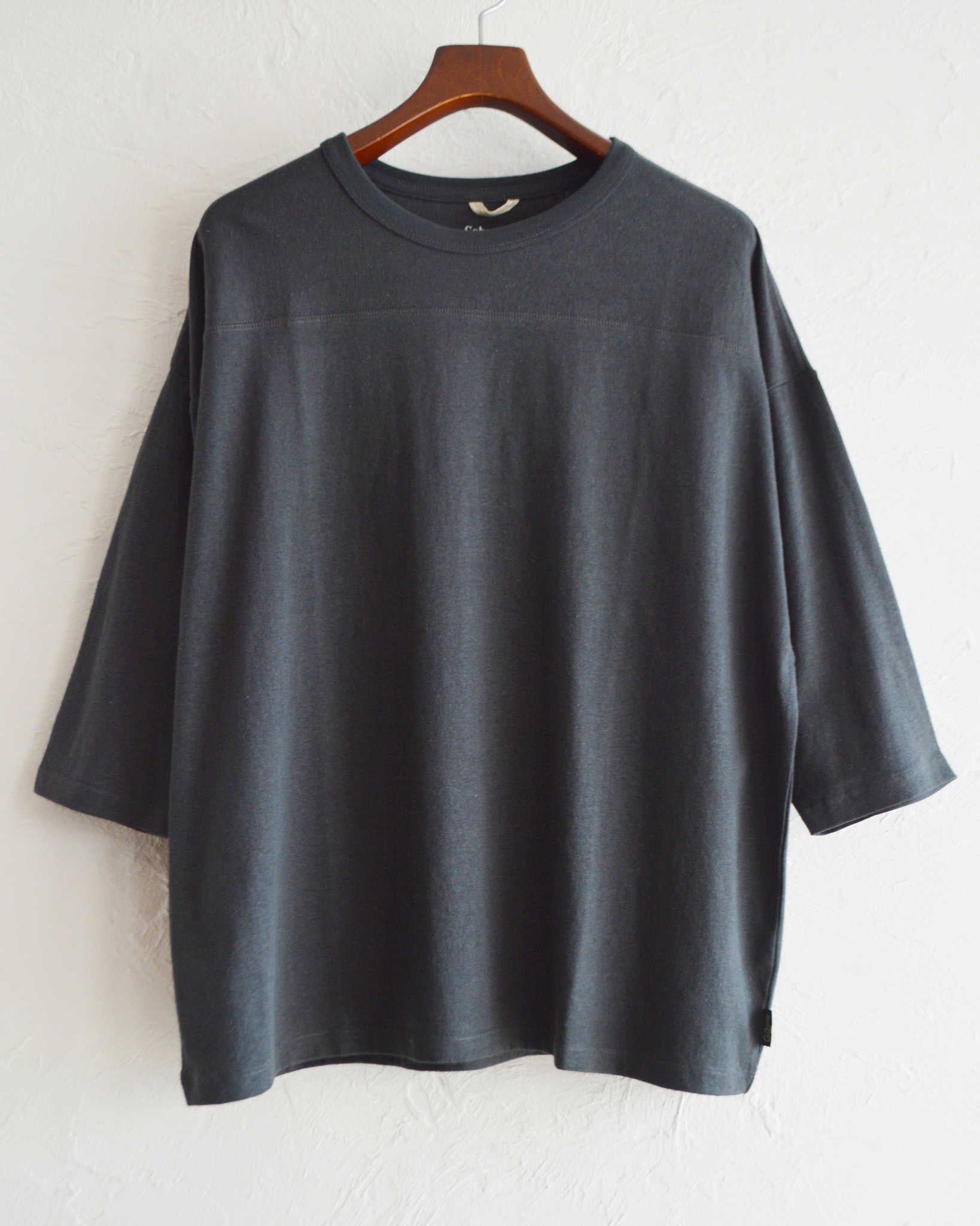 GOHEMP ゴーヘンプ / WIDE FOOTBALL TEE ワイドフットボールTEE (GUNMETAL GRAY ガンメタルグレー)