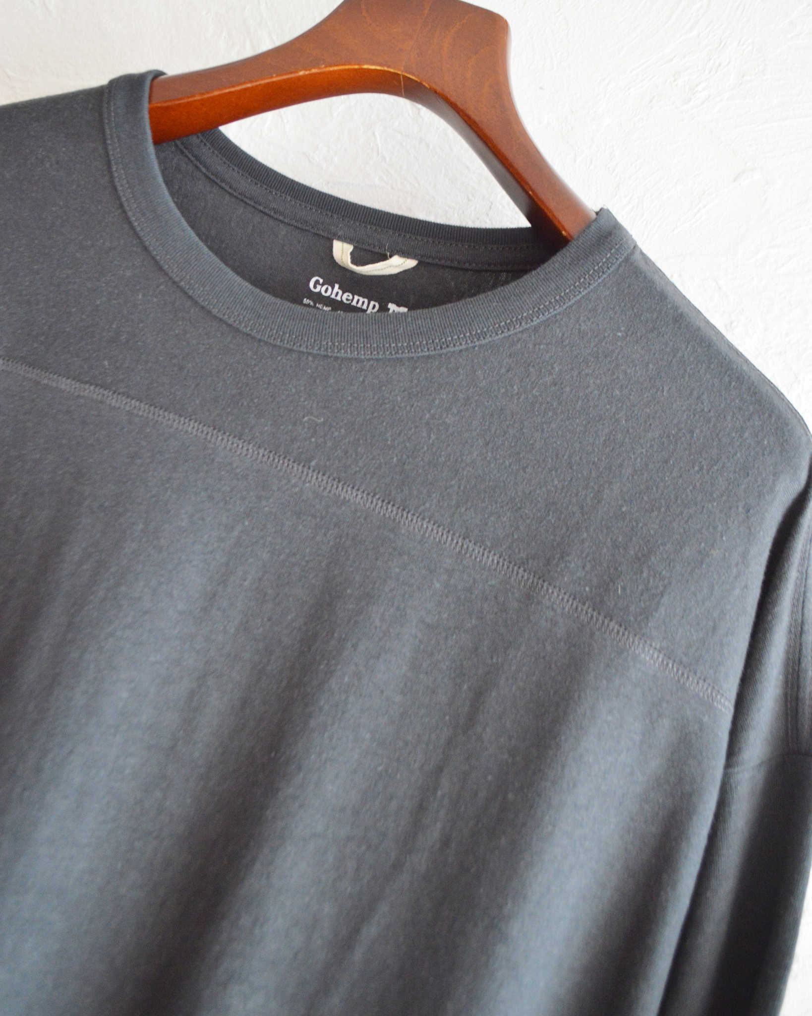 GOHEMP ゴーヘンプ / WIDE FOOTBALL TEE ワイドフットボールTEE (GUNMETAL GRAY ガンメタルグレー)