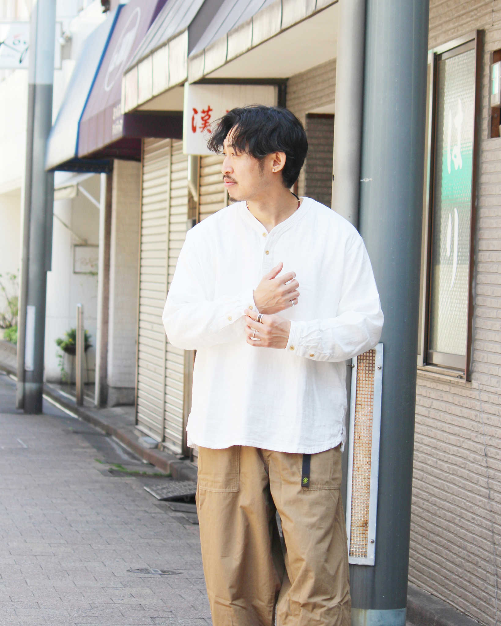 Nasngwam. ナスングワム / VAGRANT SHIRTS バグラントシャツ (WHITE ホワイト)