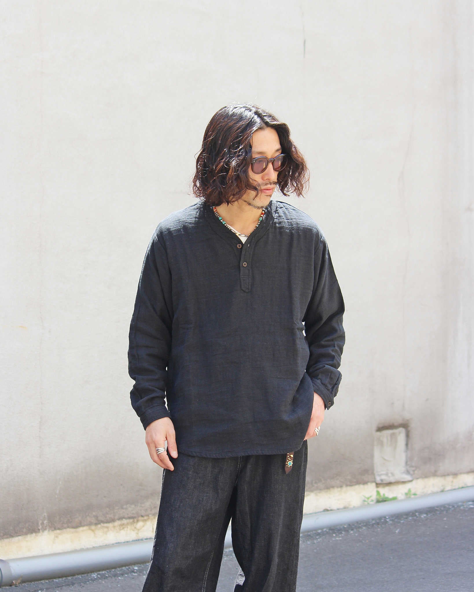 Nasngwam. ナスングワム / VAGRANT SHIRTS バグラントシャツ (BLACK ブラック)