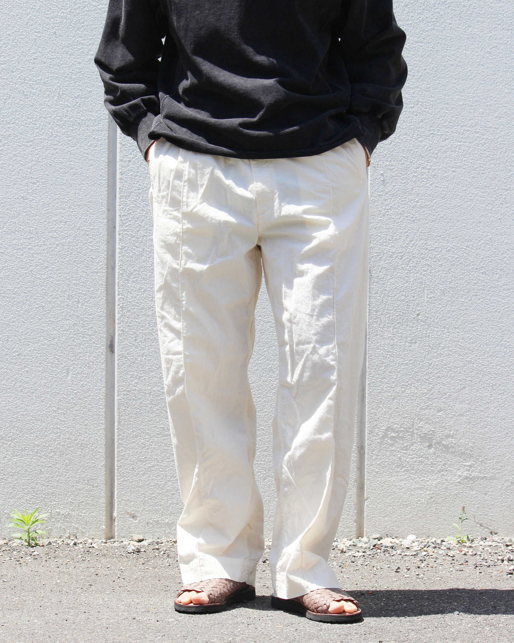 necessary or unnecessary ネセサリーオアアンネセサリー N.O.UN ナウン / PIN TUCK PANTS ピンタックパンツ (KINARI キナリ)