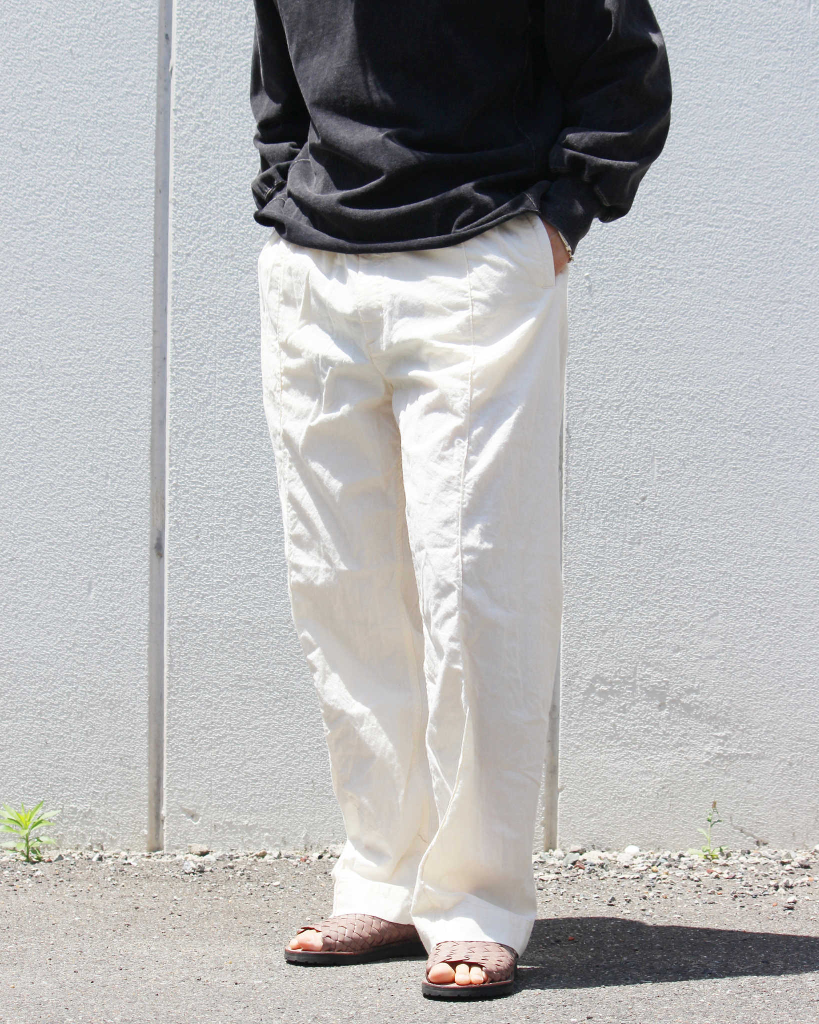necessary or unnecessary ネセサリーオアアンネセサリー N.O.UN ナウン / PIN TUCK PANTS ピンタックパンツ (KINARI キナリ)