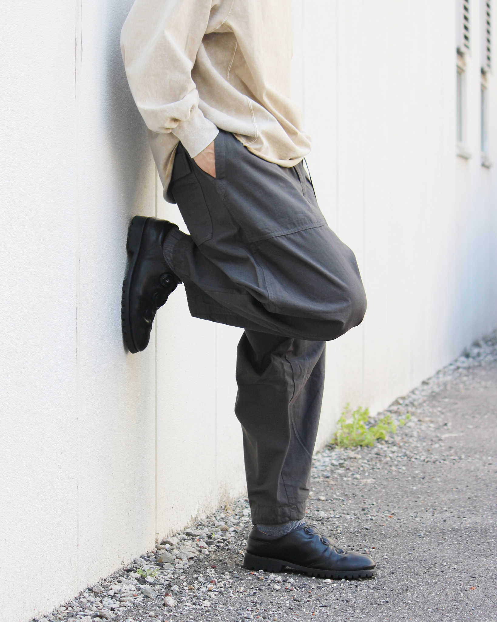 GOHEMP ゴーヘンプ / TRAVEL BALLOON PANTS トラベルバルーンパンツ (STONE GRAY ストーングレー)