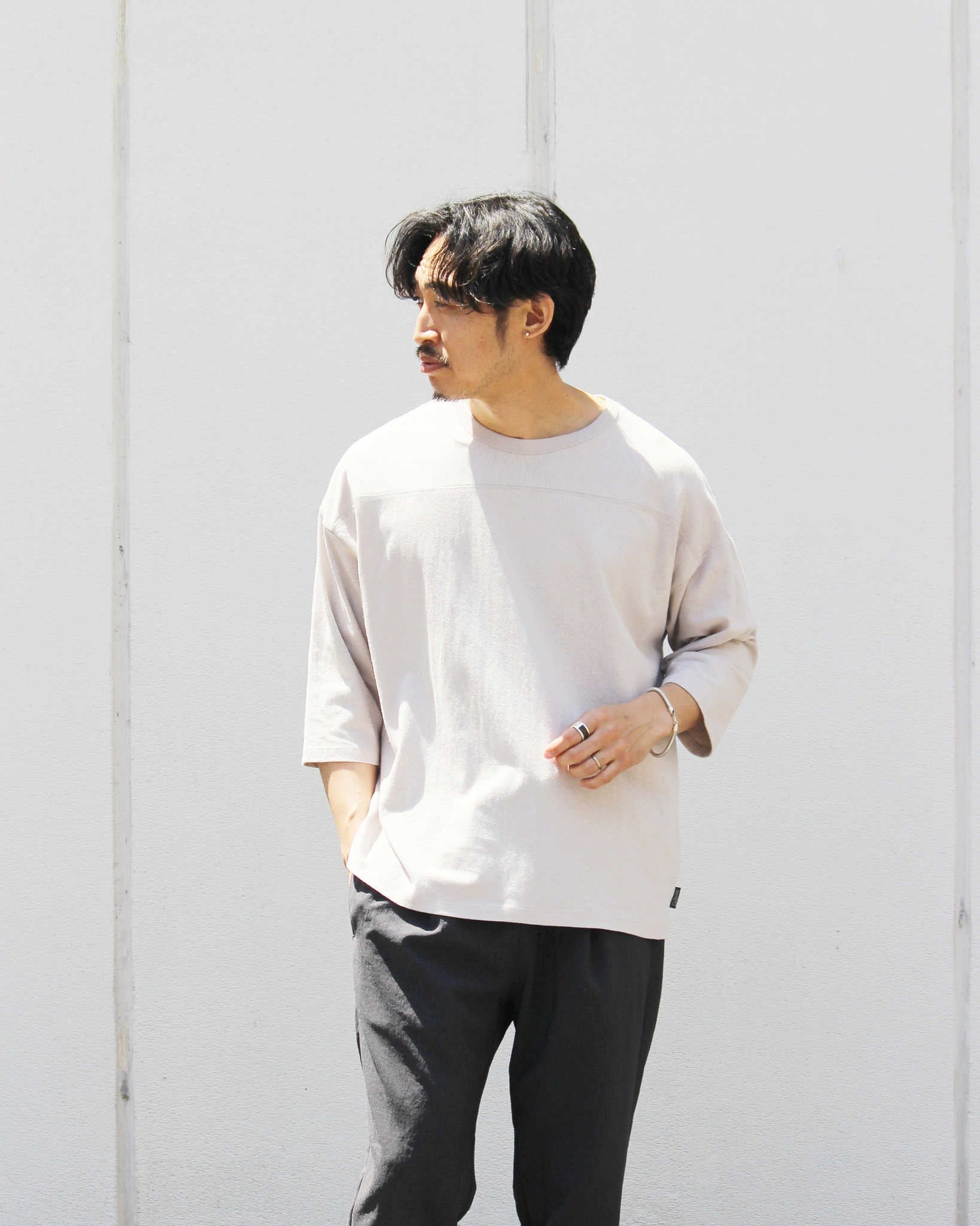 GOHEMP ゴーヘンプ / WIDE FOOTBALL TEE ワイドフットボールTEE (DOLPHIN GRAY ドルフィングレー)