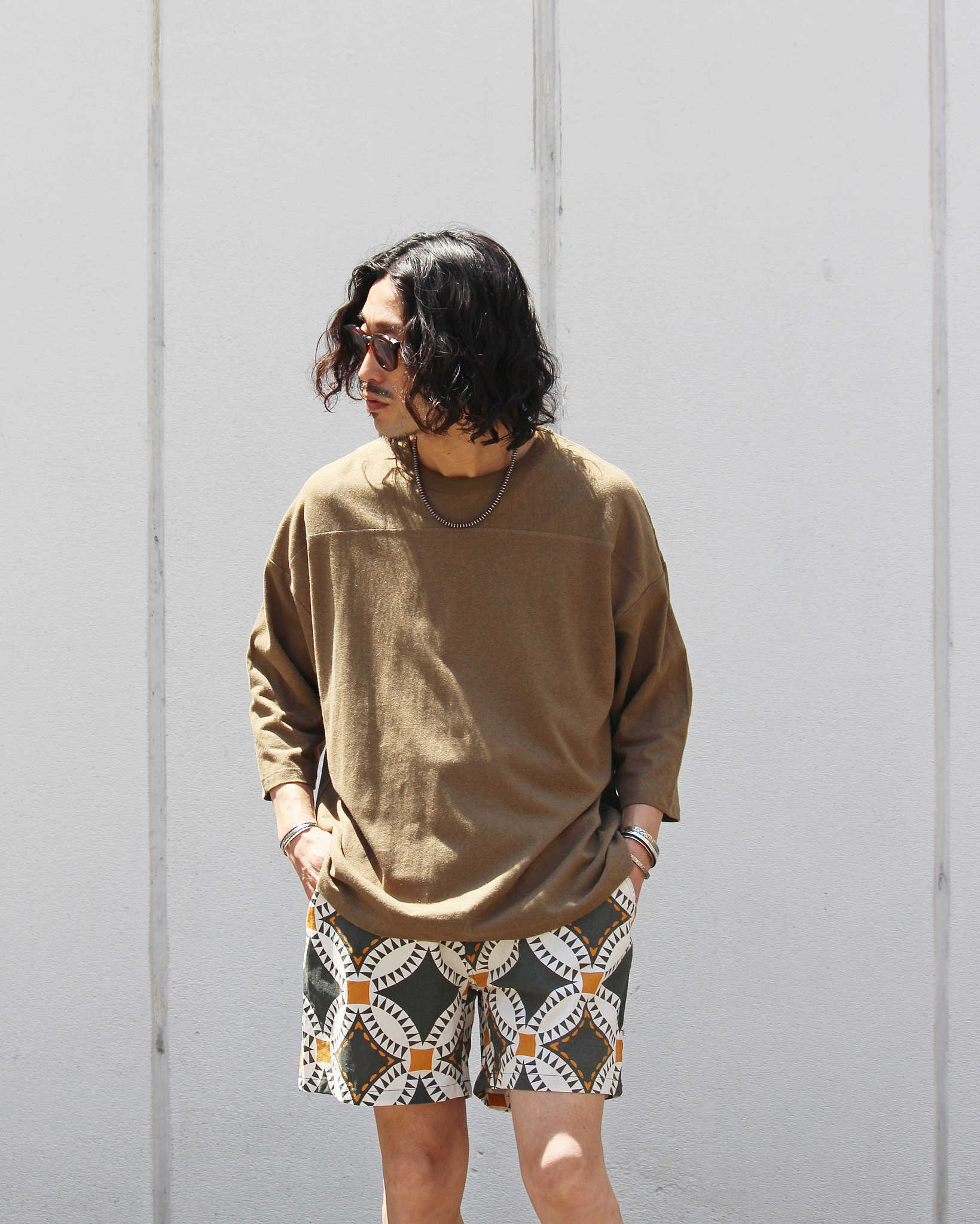 GOHEMP ゴーヘンプ / WIDE FOOTBALL TEE ワイドフットボールTEE (SADDLE BROWN サドルブラウン)