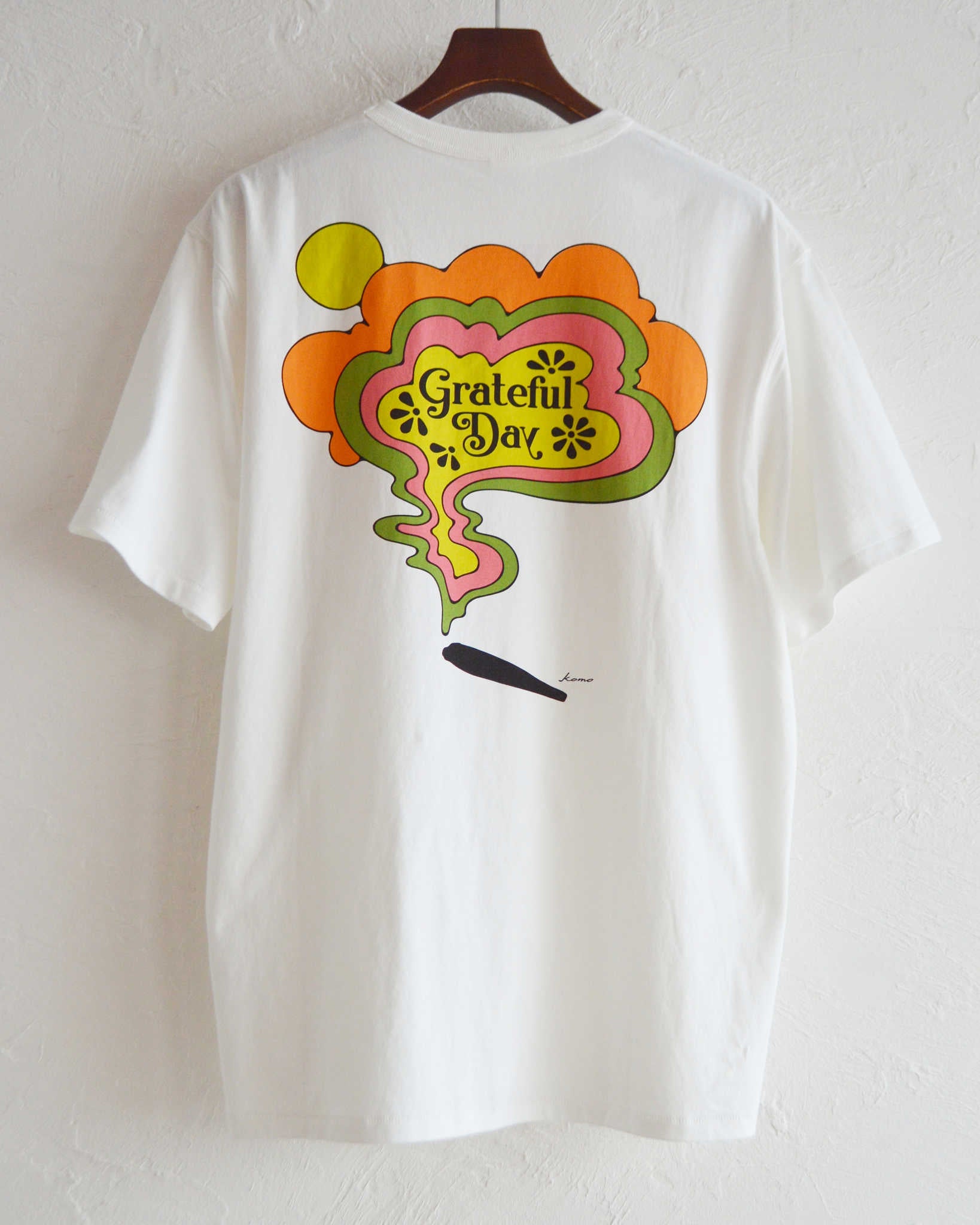 HAVE A GRATEFUL DAY ハブアグレイトフルデイ / T-SHIRT -SMOKE ティーシャツスモーク (WHITE ホワイト)