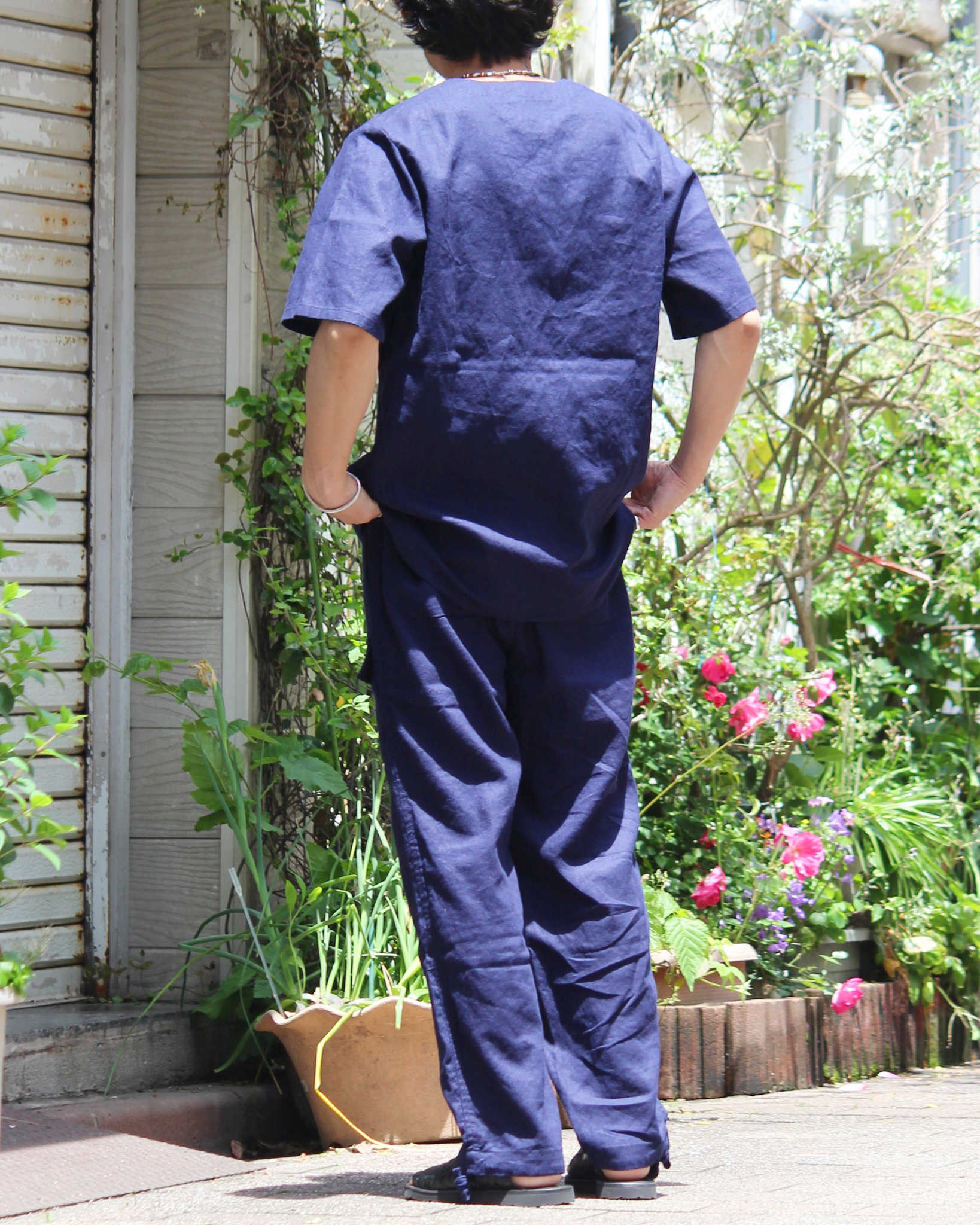 Nasngwam. ナスングワム / LIBERTY SHIRTS リバティーシャツ (NAVY ネイビー)