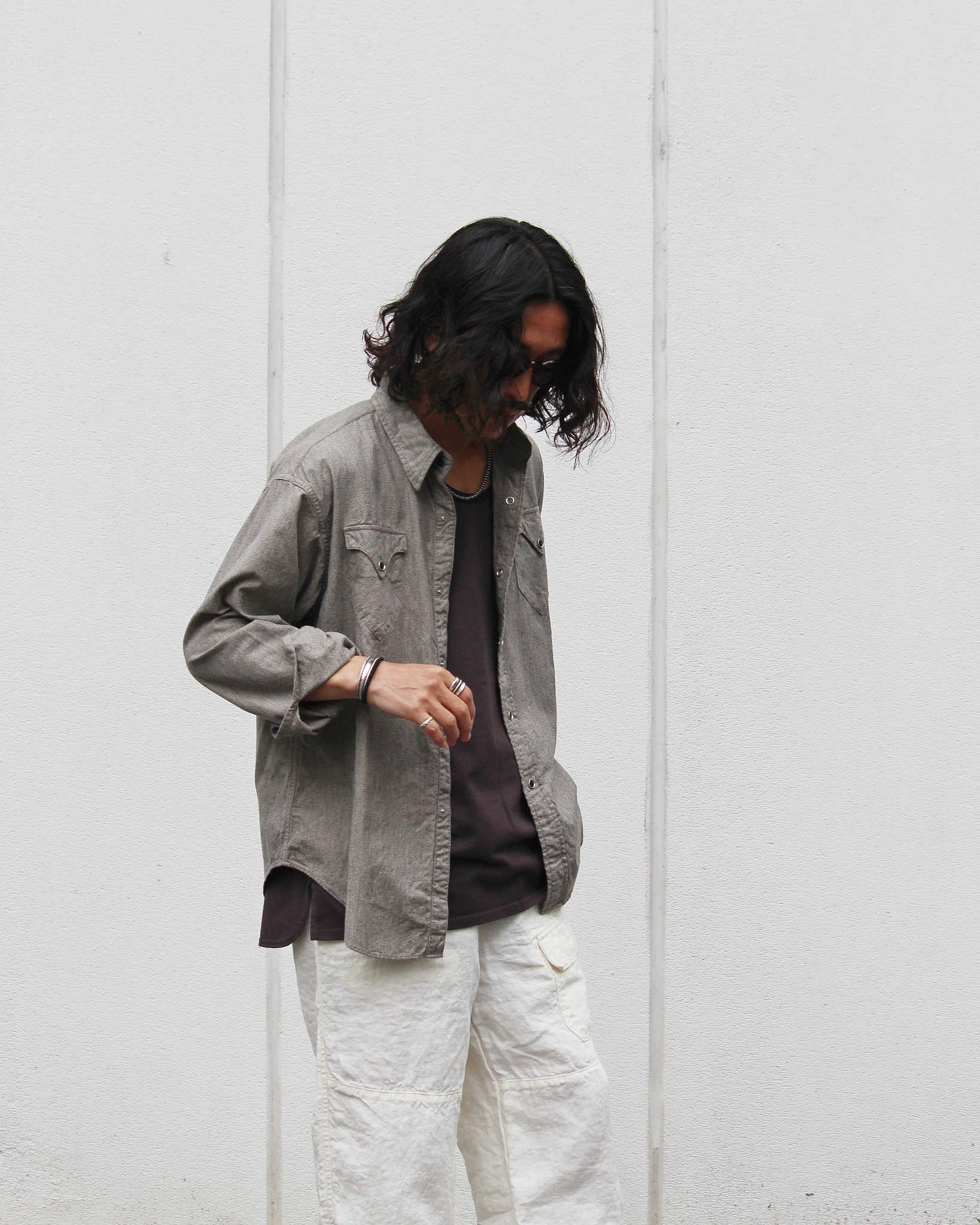 Nasngwam. ナスングワム / ESSENTIAL TANKTOP エッセンシャルタンクトップ (CHARCOAL チャコール)