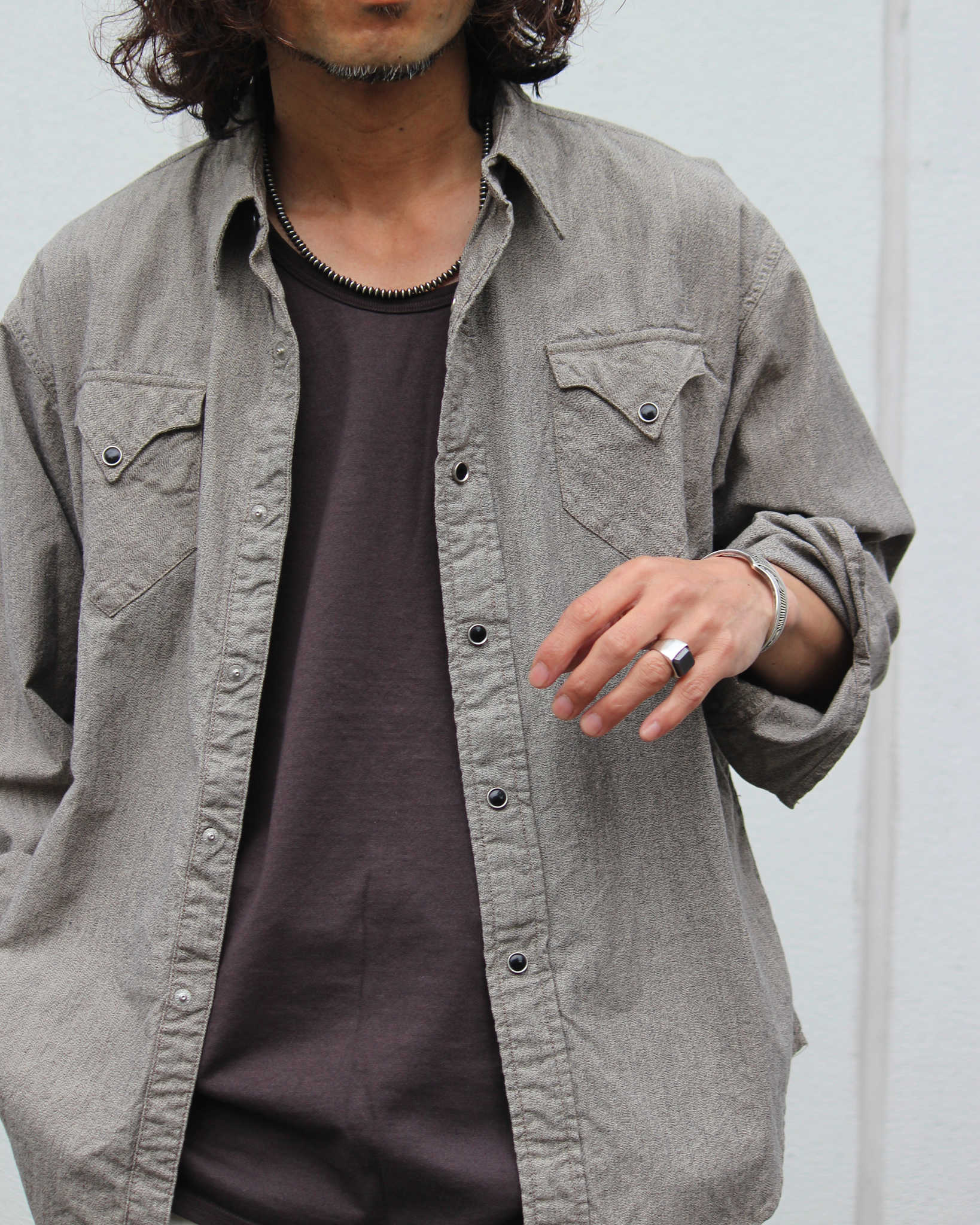 Nasngwam. ナスングワム / ESSENTIAL TANKTOP エッセンシャルタンクトップ (CHARCOAL チャコール)