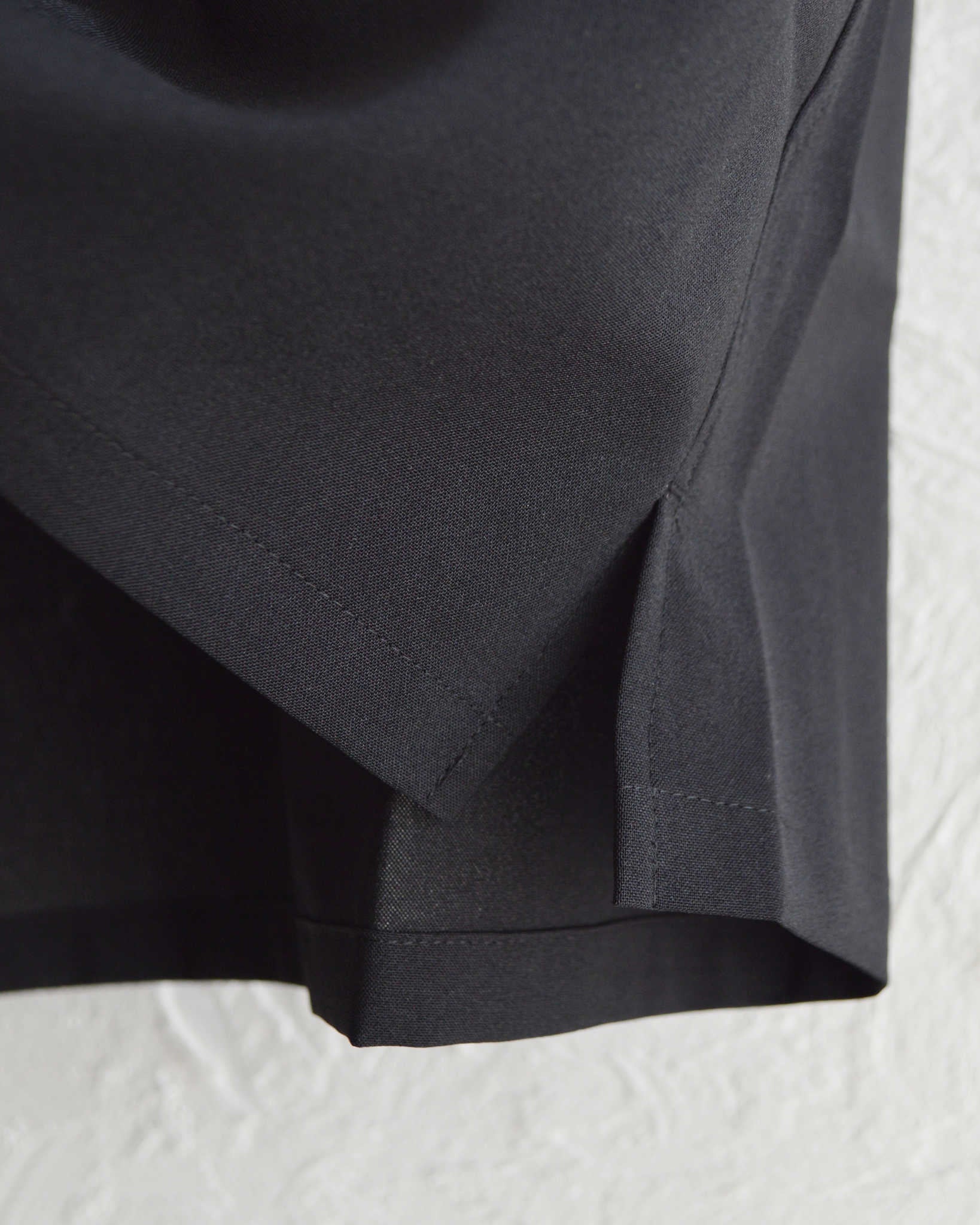 LAMOND ラモンド / SKIPPER SHARI SHIRTS スキッパーシャリシャツ (BLACK ブラック)