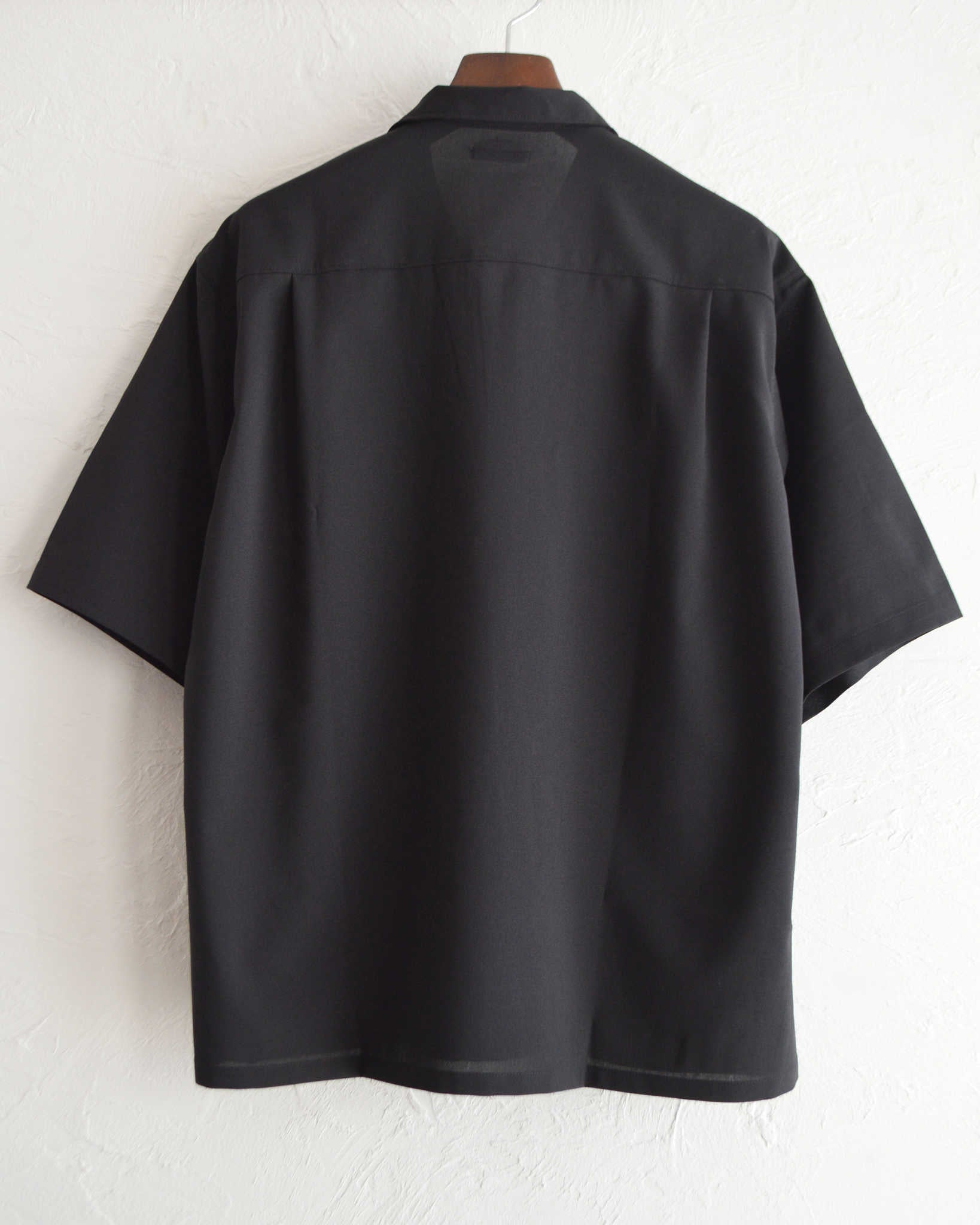LAMOND ラモンド / SKIPPER SHARI SHIRTS スキッパーシャリシャツ (BLACK ブラック)