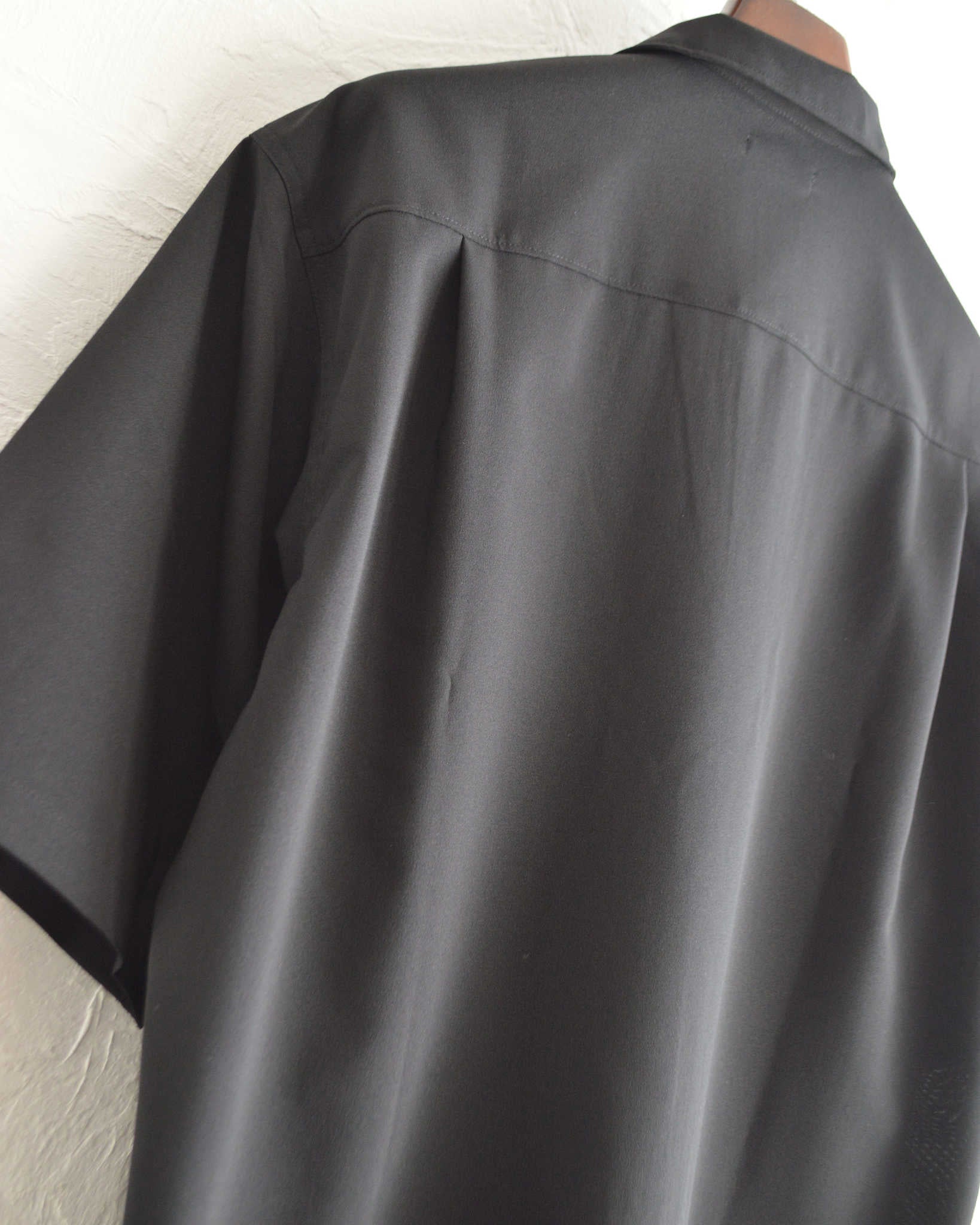 LAMOND ラモンド / SKIPPER SHARI SHIRTS スキッパーシャリシャツ (BLACK ブラック)