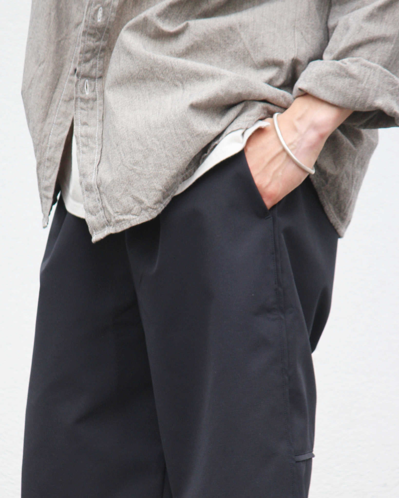 LAMOND ラモンド / WIDE TC WETHER SHORTS ワイドティーシーウェザーショーツ (BLACK ブラック)