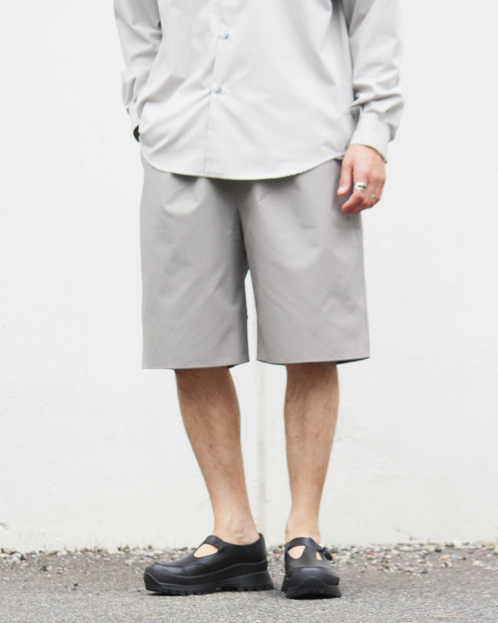 LAMOND ラモンド / WIDE TC WETHER SHORTS ワイドティーシーウェザーショーツ (GREIGE グレージュ)