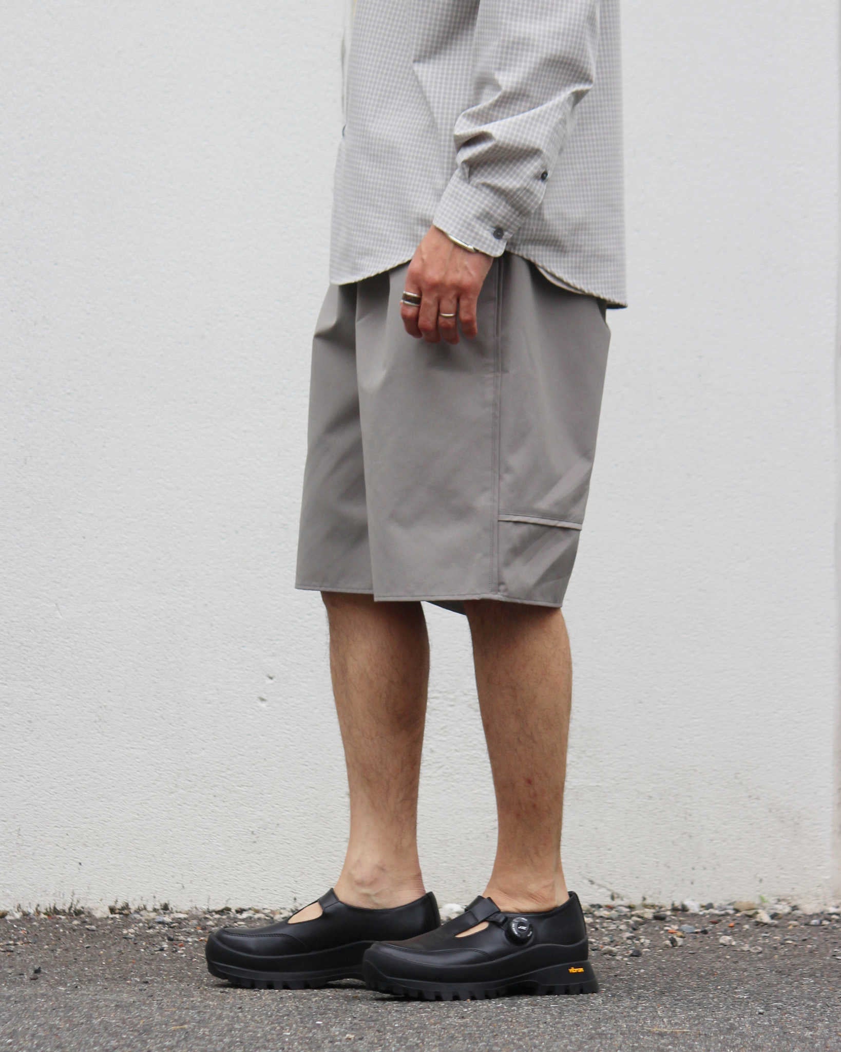 LAMOND ラモンド / WIDE TC WETHER SHORTS ワイドティーシーウェザーショーツ (GREIGE グレージュ)