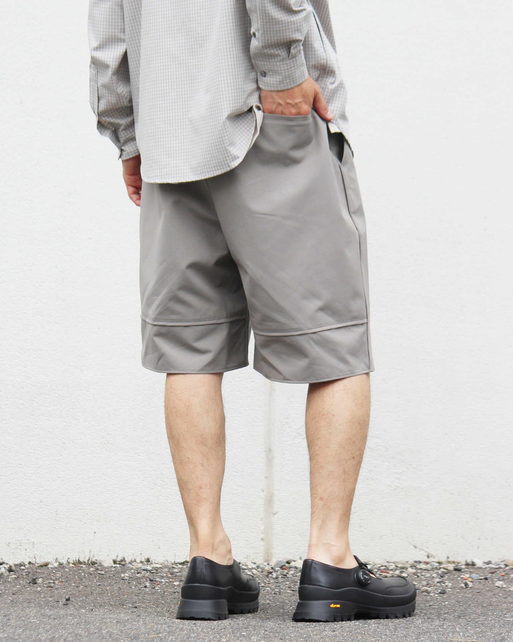 LAMOND ラモンド / WIDE TC WETHER SHORTS ワイドティーシーウェザーショーツ (GREIGE グレージュ)