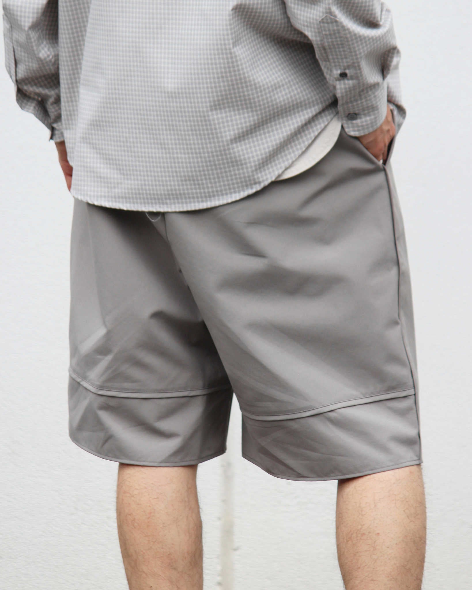 LAMOND ラモンド / WIDE TC WETHER SHORTS ワイドティーシーウェザーショーツ (GREIGE グレージュ)