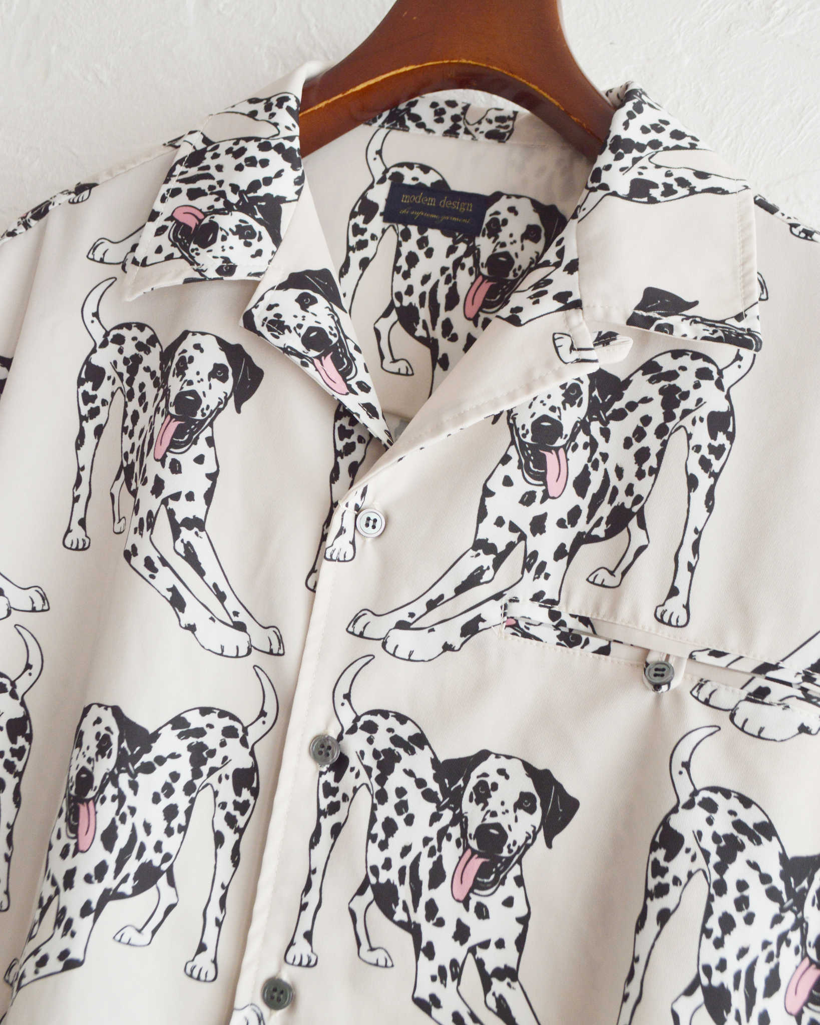 modemdesign モデムデザイン / DALMATIAN PRINT SHIRT ダルメシアンプリントシャツ (OFF WHITE オフホワイト)