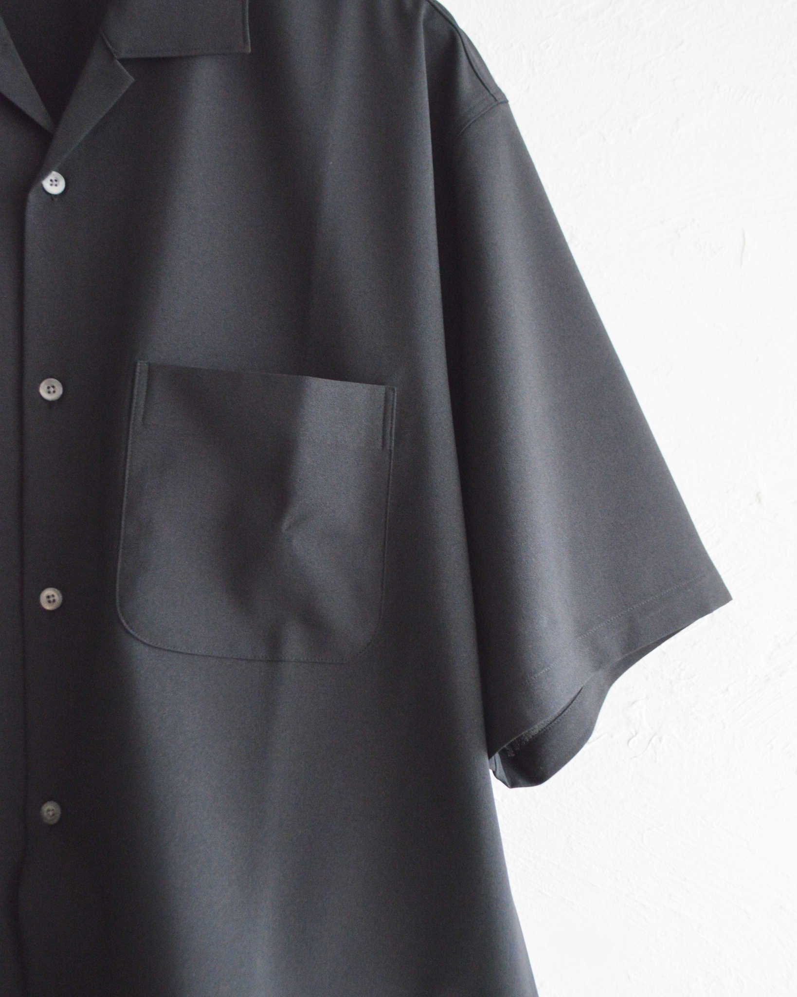 LAMOND ラモンド/ SHARI SHIRTS シャリシャツ (BLACK ブラック)