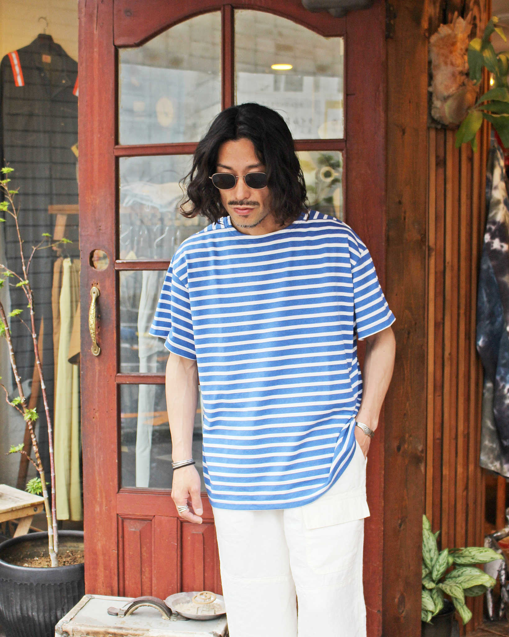 necessary or unnecessary ネセサリーオアアンネセサリー N.O.UN ナウン / DEEP DELTA S/S ディープデルタエスエス (BLUE BORDER ブルーボーダー)