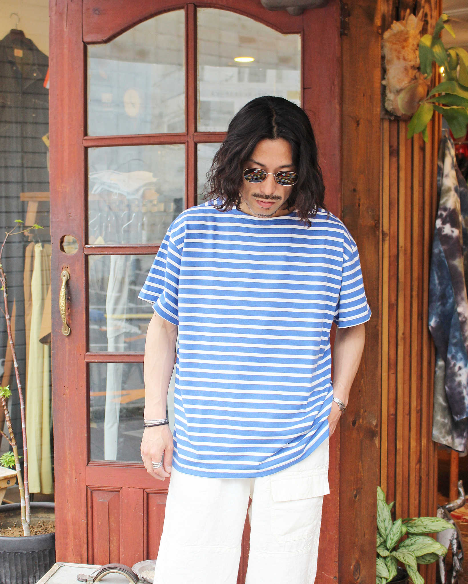 necessary or unnecessary ネセサリーオアアンネセサリー N.O.UN ナウン / DEEP DELTA S/S ディープデルタエスエス (BLUE BORDER ブルーボーダー)