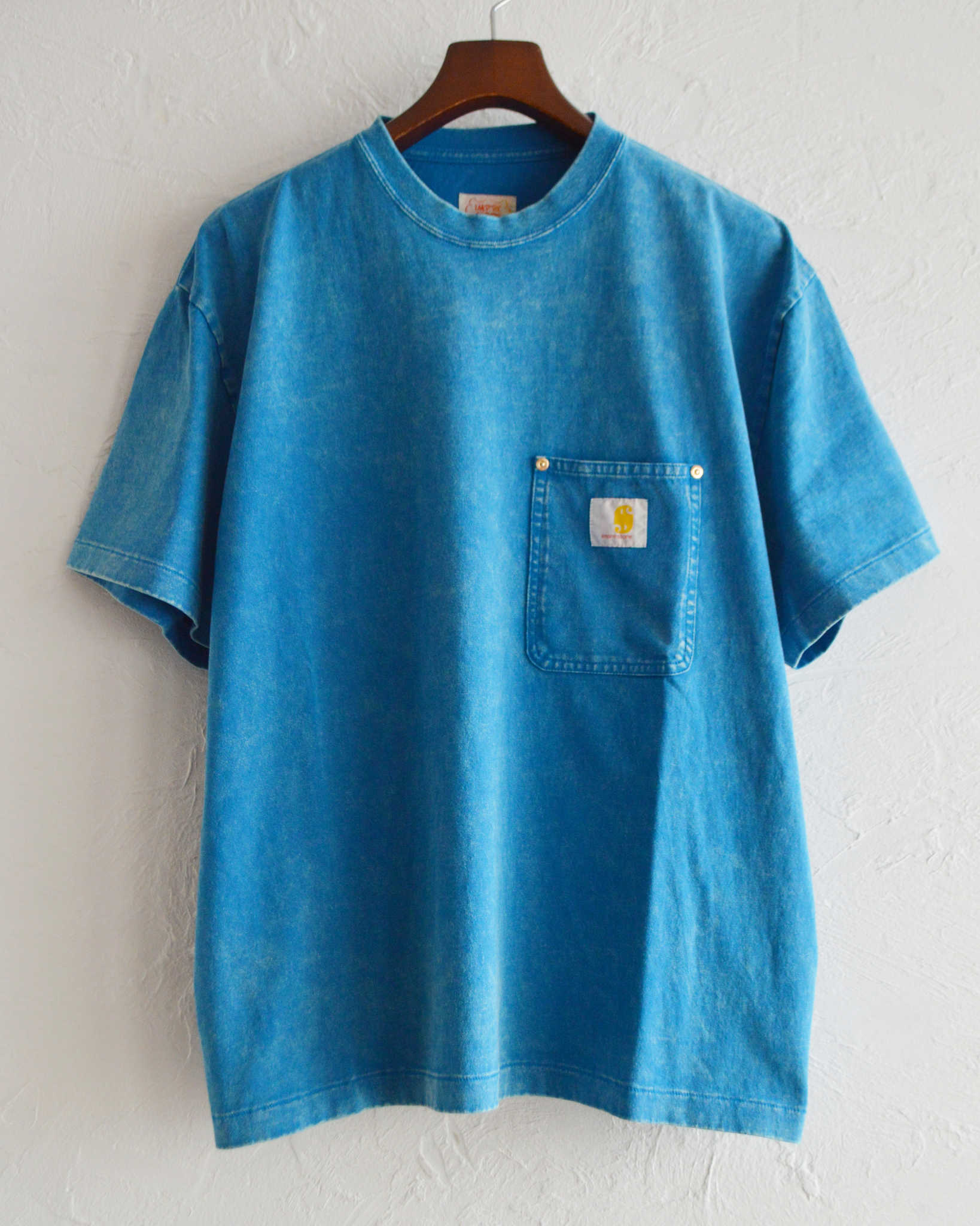 IMPRESTORE インプレストア / Frank T-cloth V.D フランク | Pocket tee ポケットティー (FADED TURQUOIS フェーデットターコイズ)