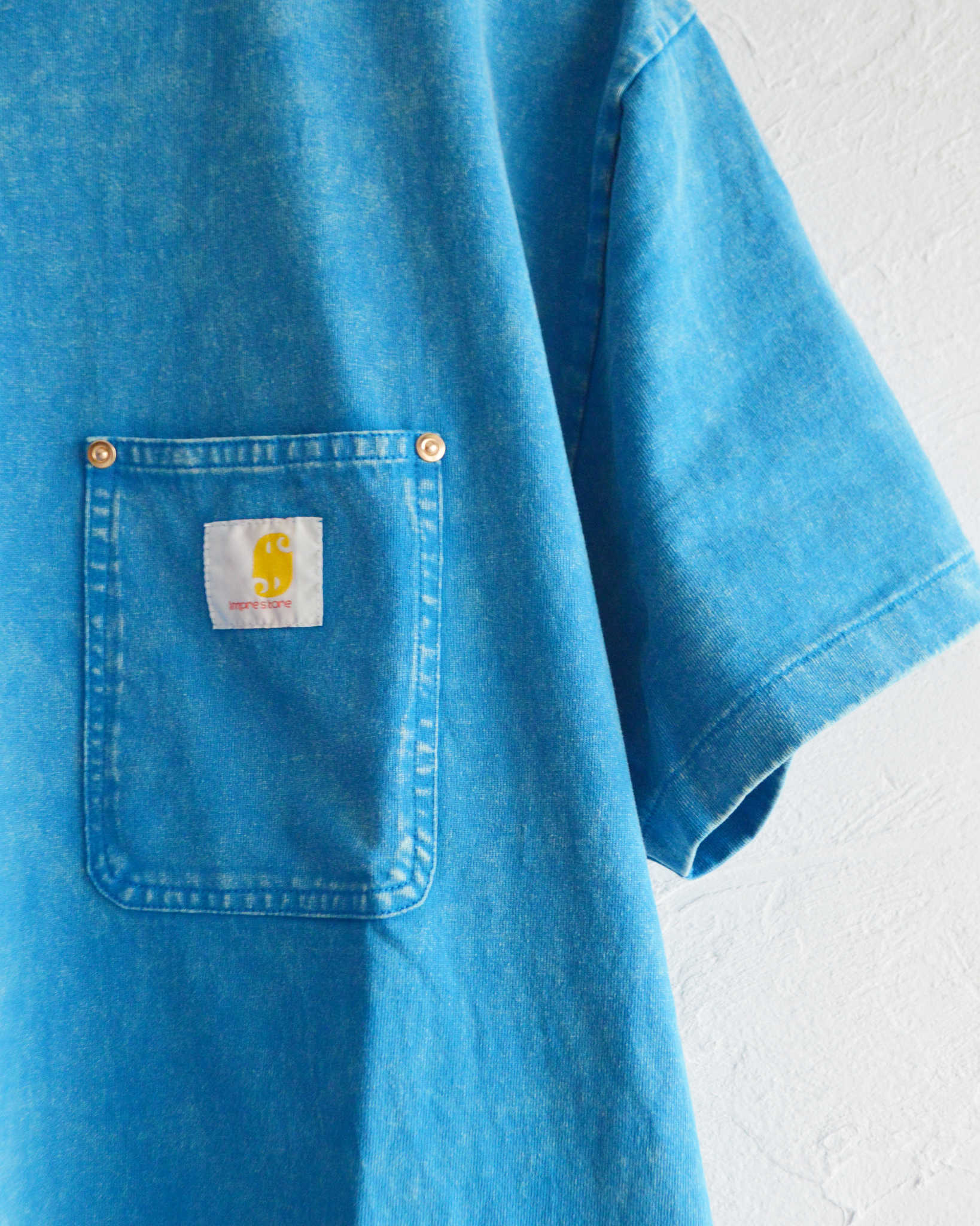 IMPRESTORE インプレストア / Frank T-cloth V.D フランク | Pocket tee ポケットティー (FADED TURQUOIS フェーデットターコイズ)