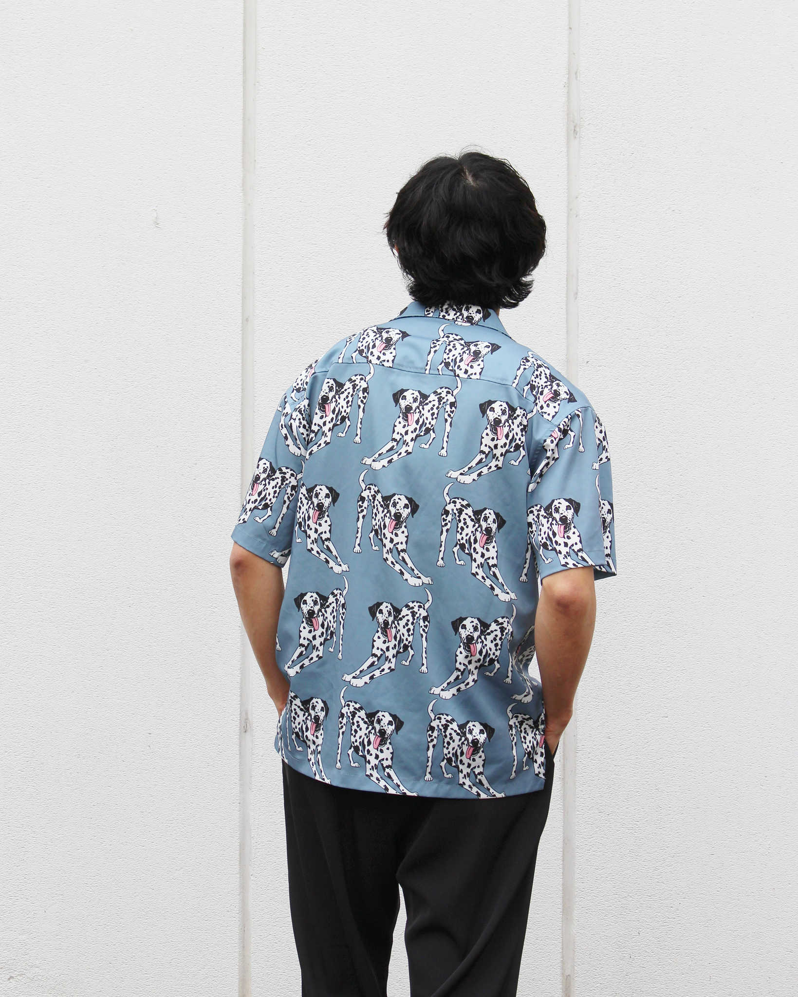 modemdesign モデムデザイン / DALMATIAN PRINT SHIRT ダルメシアンプリントシャツ (INK BLUE インクブルー)