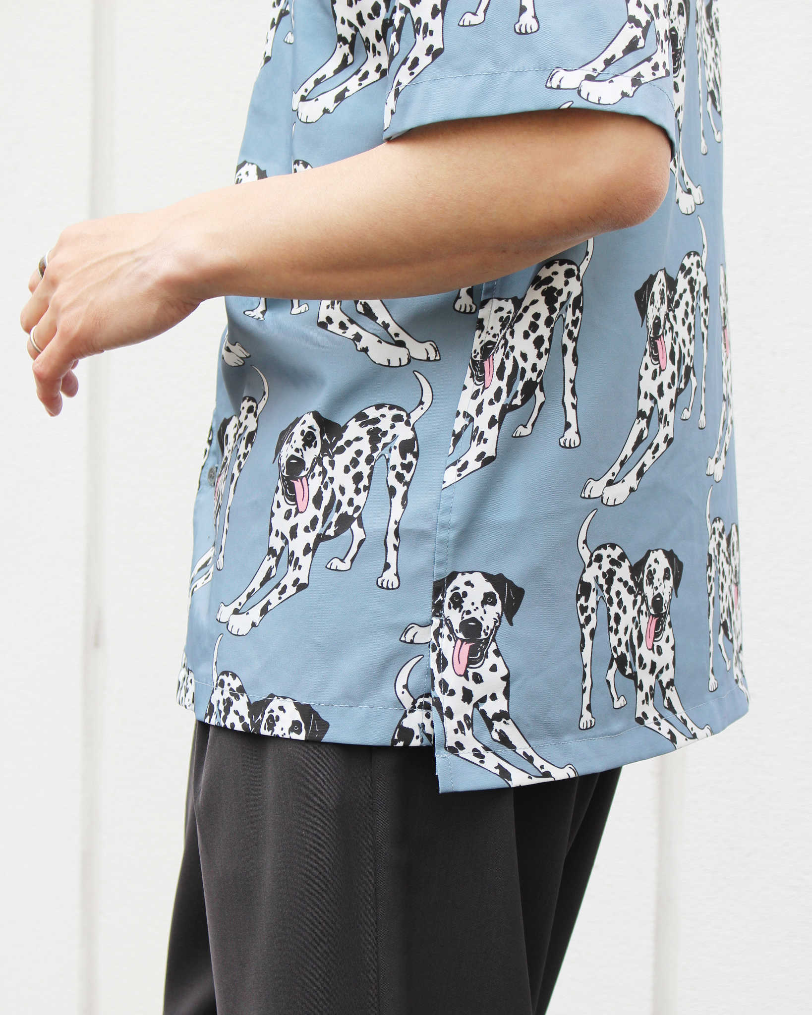 modemdesign モデムデザイン / DALMATIAN PRINT SHIRT ダルメシアンプリントシャツ (INK BLUE インクブルー)