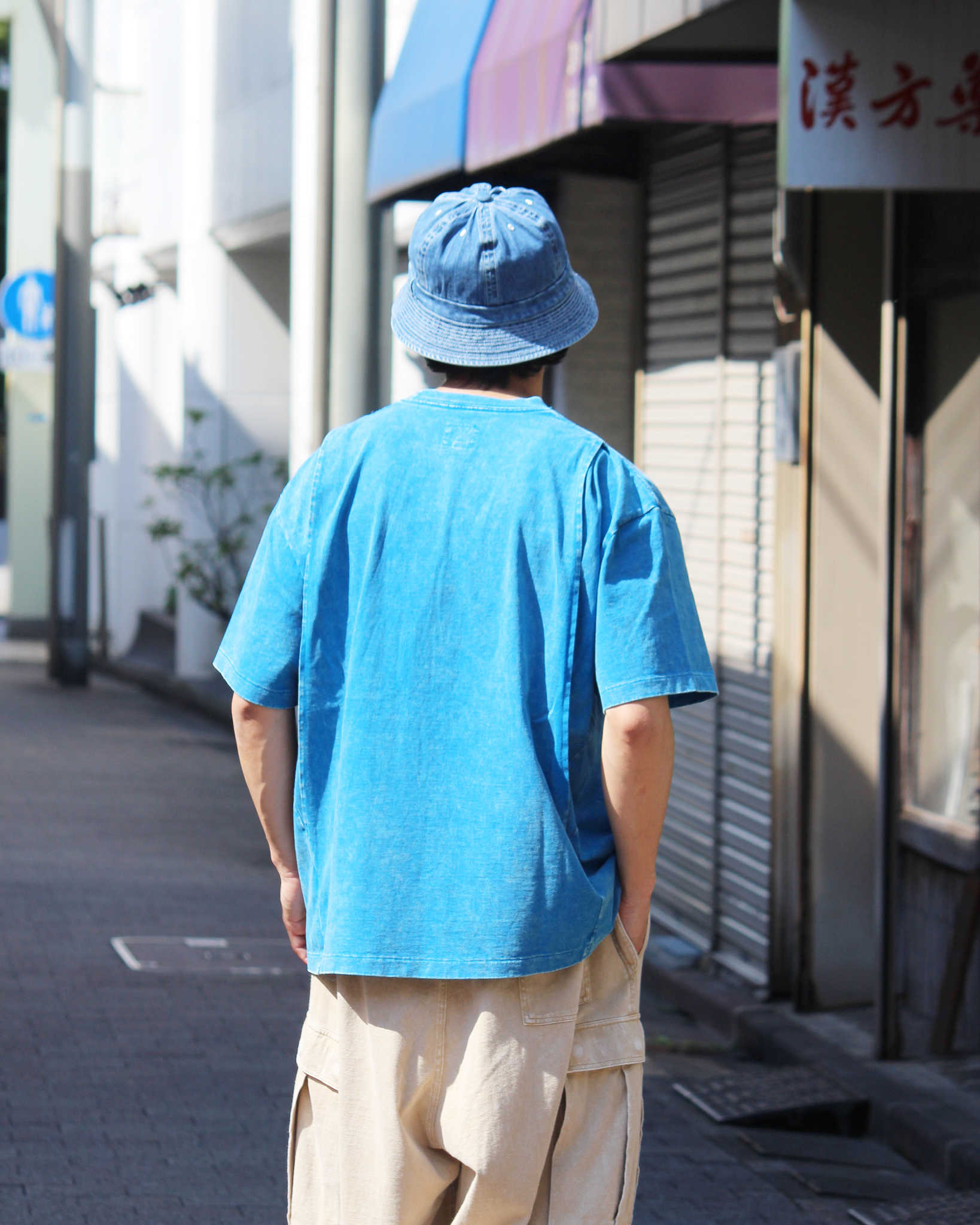 IMPRESTORE インプレストア / Frank T-cloth V.D フランク | Pocket tee ポケットティー (FADED TURQUOIS フェーデットターコイズ)