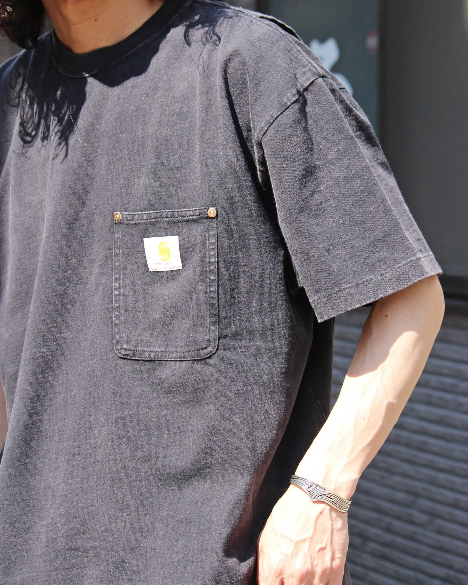 IMPRESTORE インプレストア / Frank T-cloth V.D フランク | Pocket tee ポケットティー (FADED BLACK フェーデットブラック)