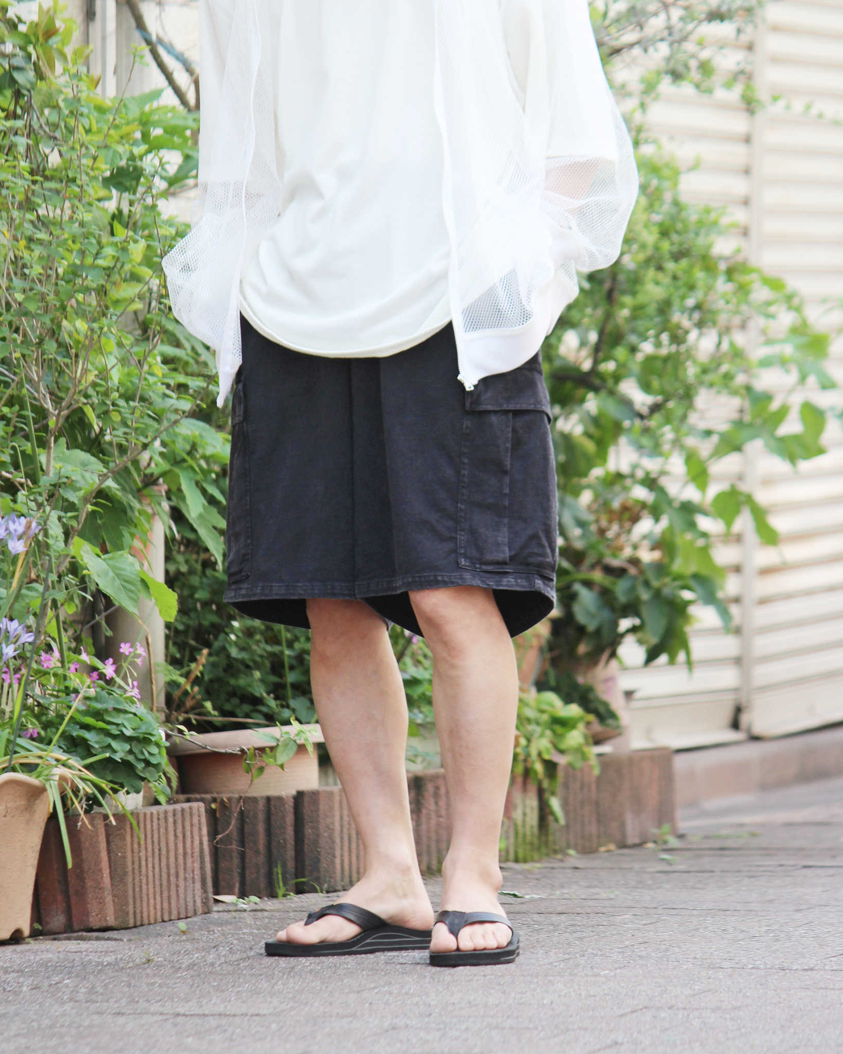 IMPRESTORE インプレストア / Randy shorts t-cloth V.D ランディー | Easy trousers Shorts イージートラウザーズショーツ (FADED BLACK フェイデットブラック)