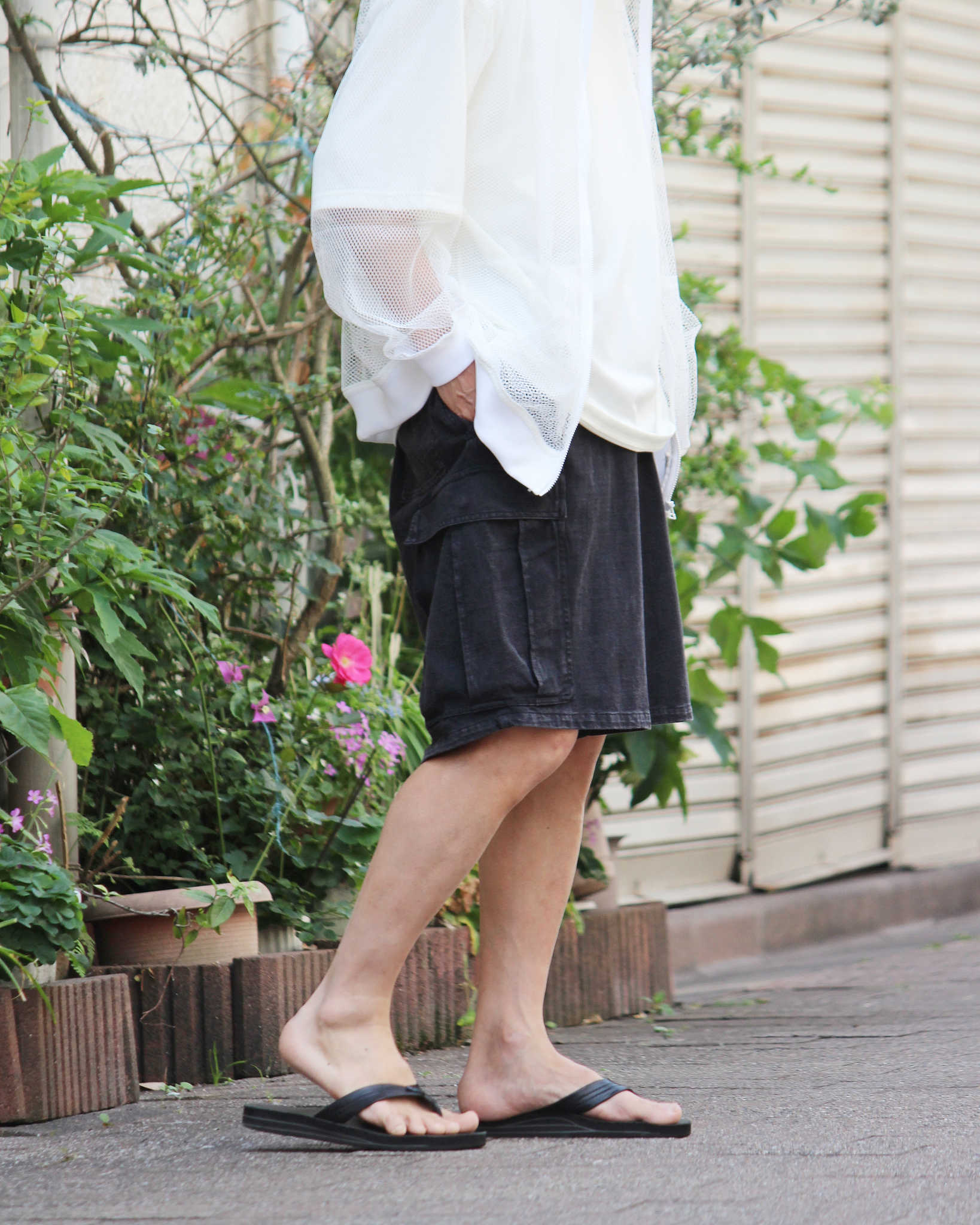 IMPRESTORE インプレストア / Randy shorts t-cloth V.D ランディー | Easy trousers Shorts イージートラウザーズショーツ (FADED BLACK フェイデットブラック)